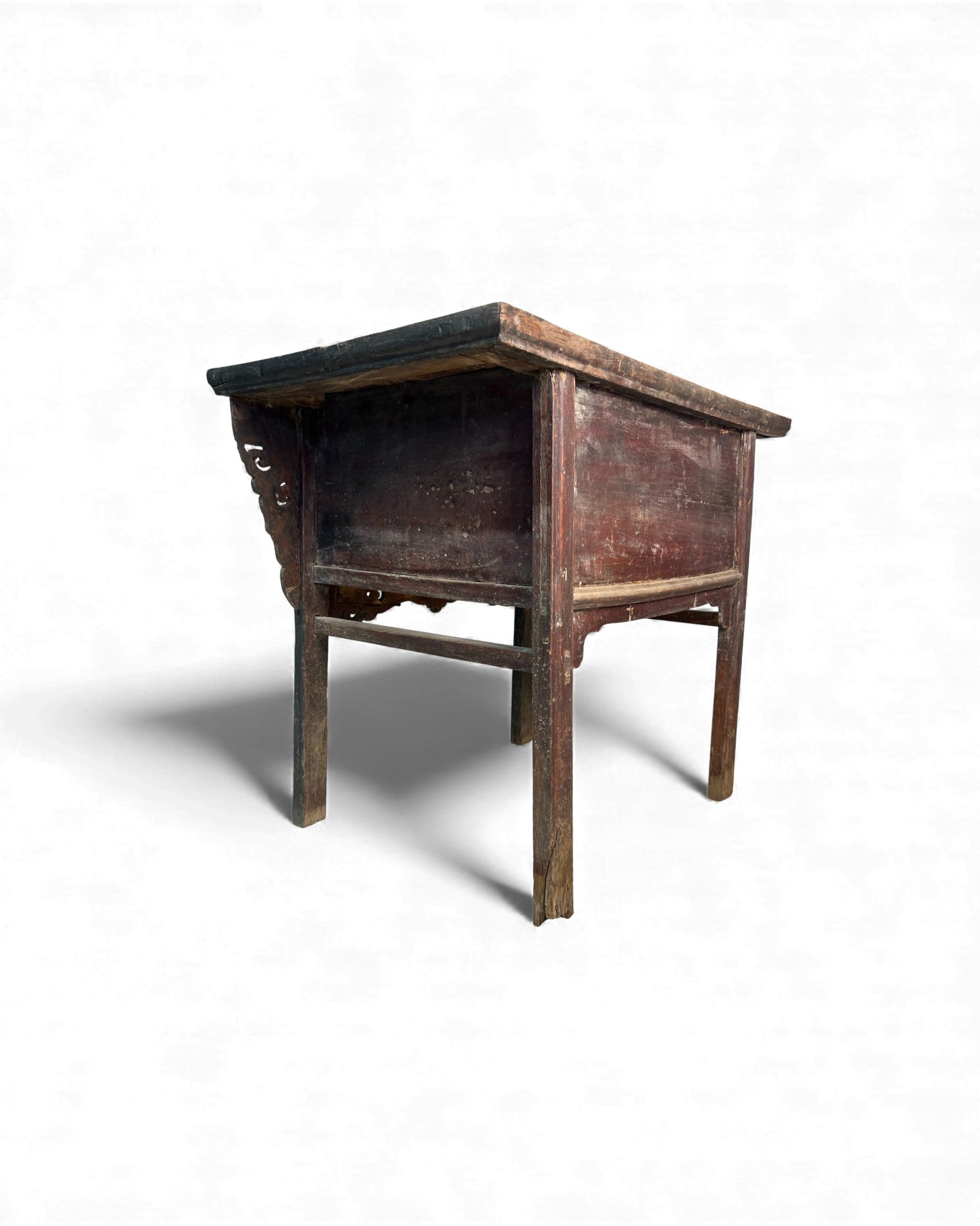 Chinese Black - Lacquer Coffer with Later Red and White Paintwork - Surround Living - 30