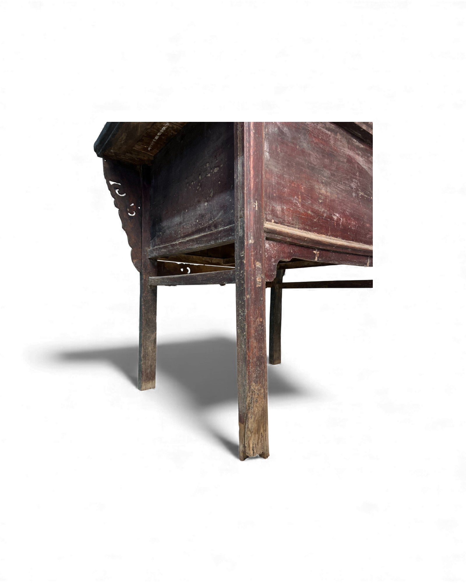 Chinese Black - Lacquer Coffer with Later Red and White Paintwork - Surround Living - 17