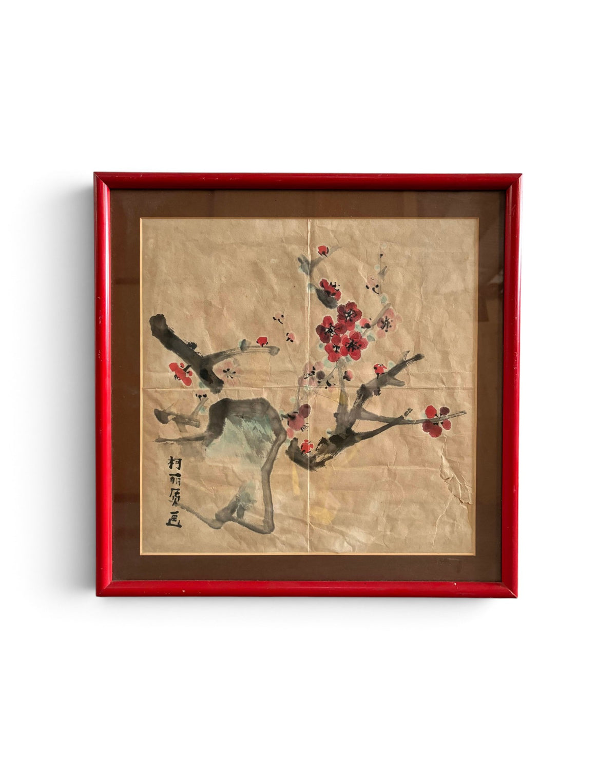 A Pair of Vintage Chinese Plum Blossom Paintings