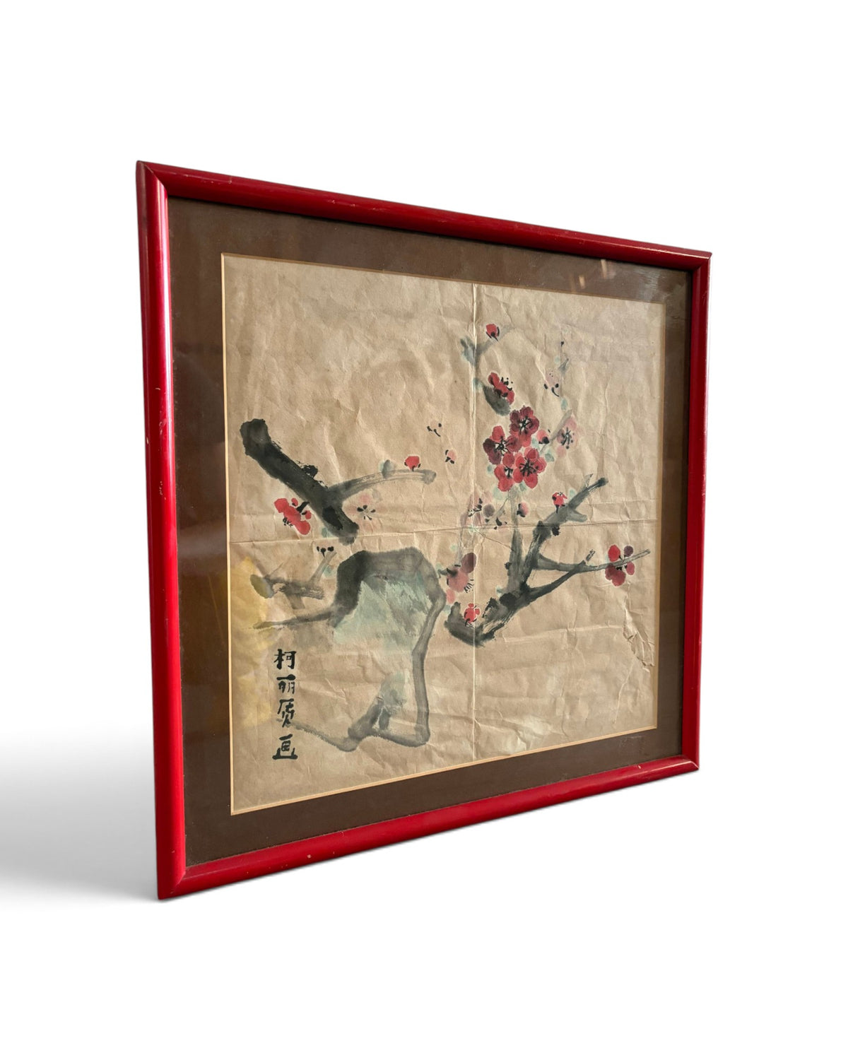 A Pair of Vintage Chinese Plum Blossom Paintings
