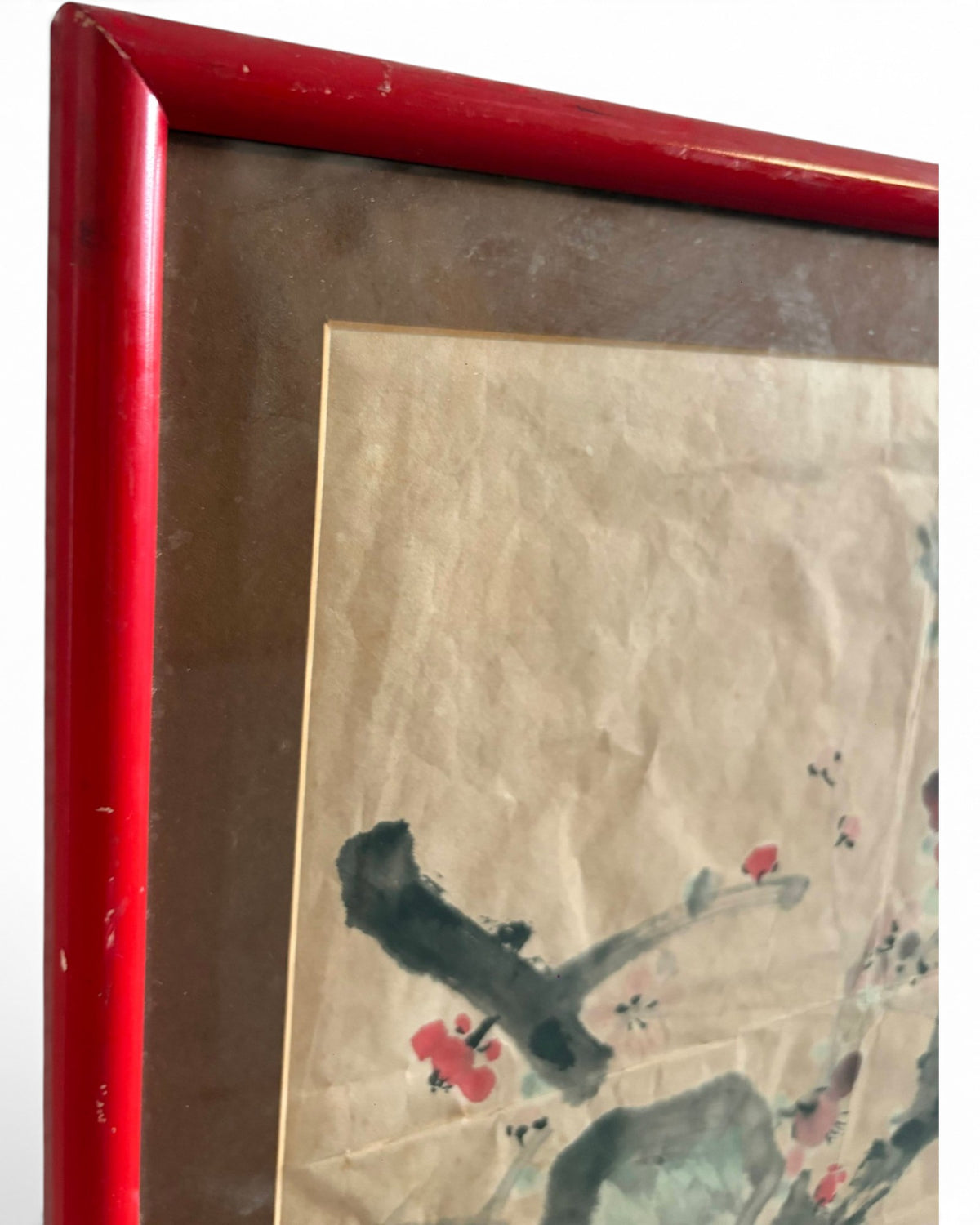 A Pair of Vintage Chinese Plum Blossom Paintings