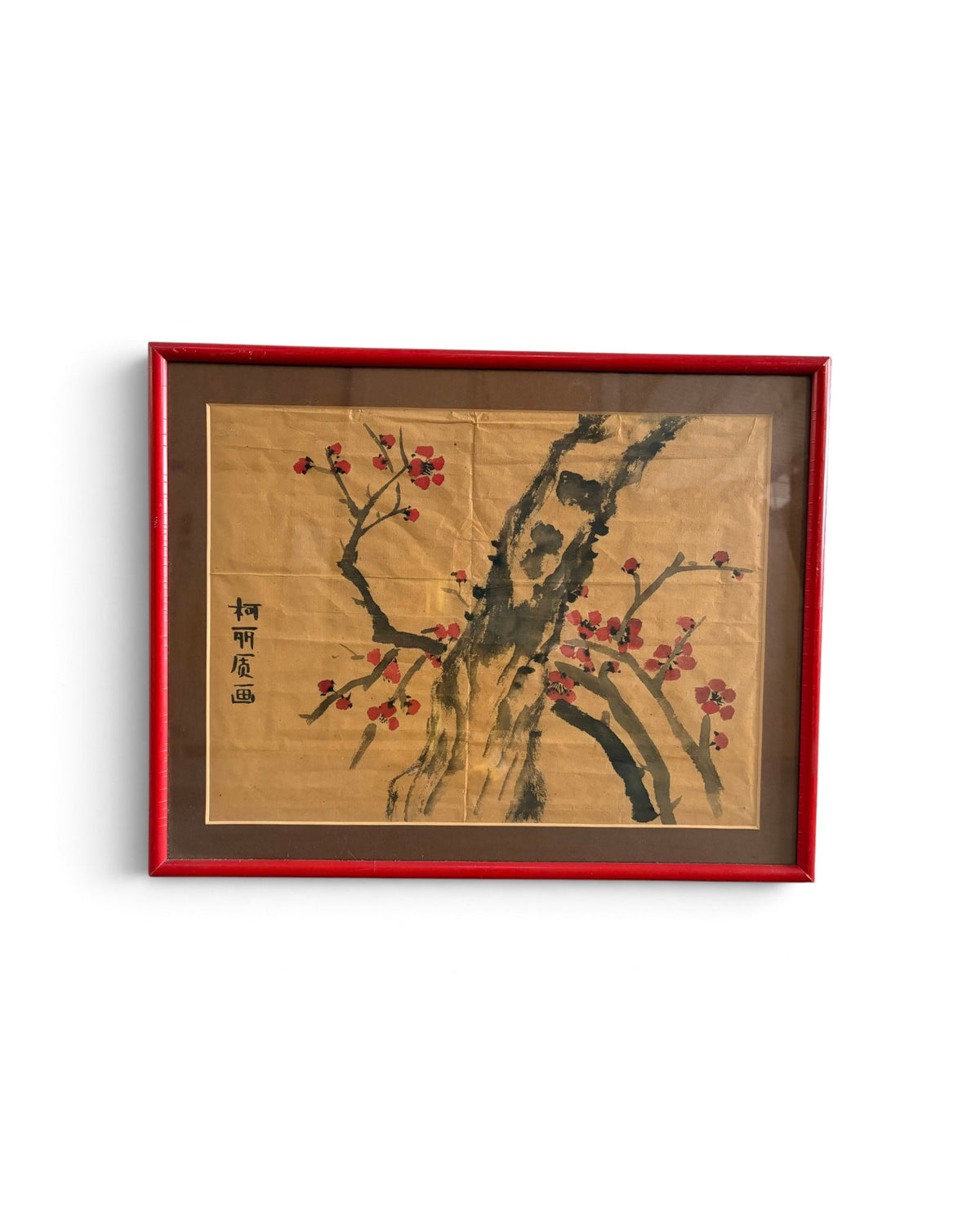 A Pair of Vintage Chinese Plum Blossom Paintings