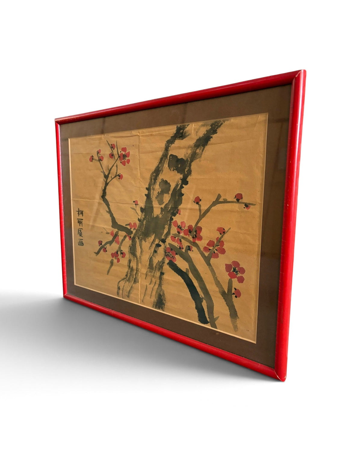 A Pair of Vintage Chinese Plum Blossom Paintings