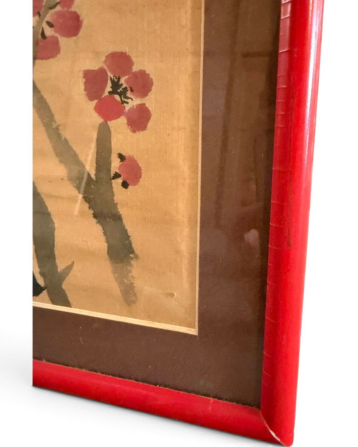A Pair of Vintage Chinese Plum Blossom Paintings