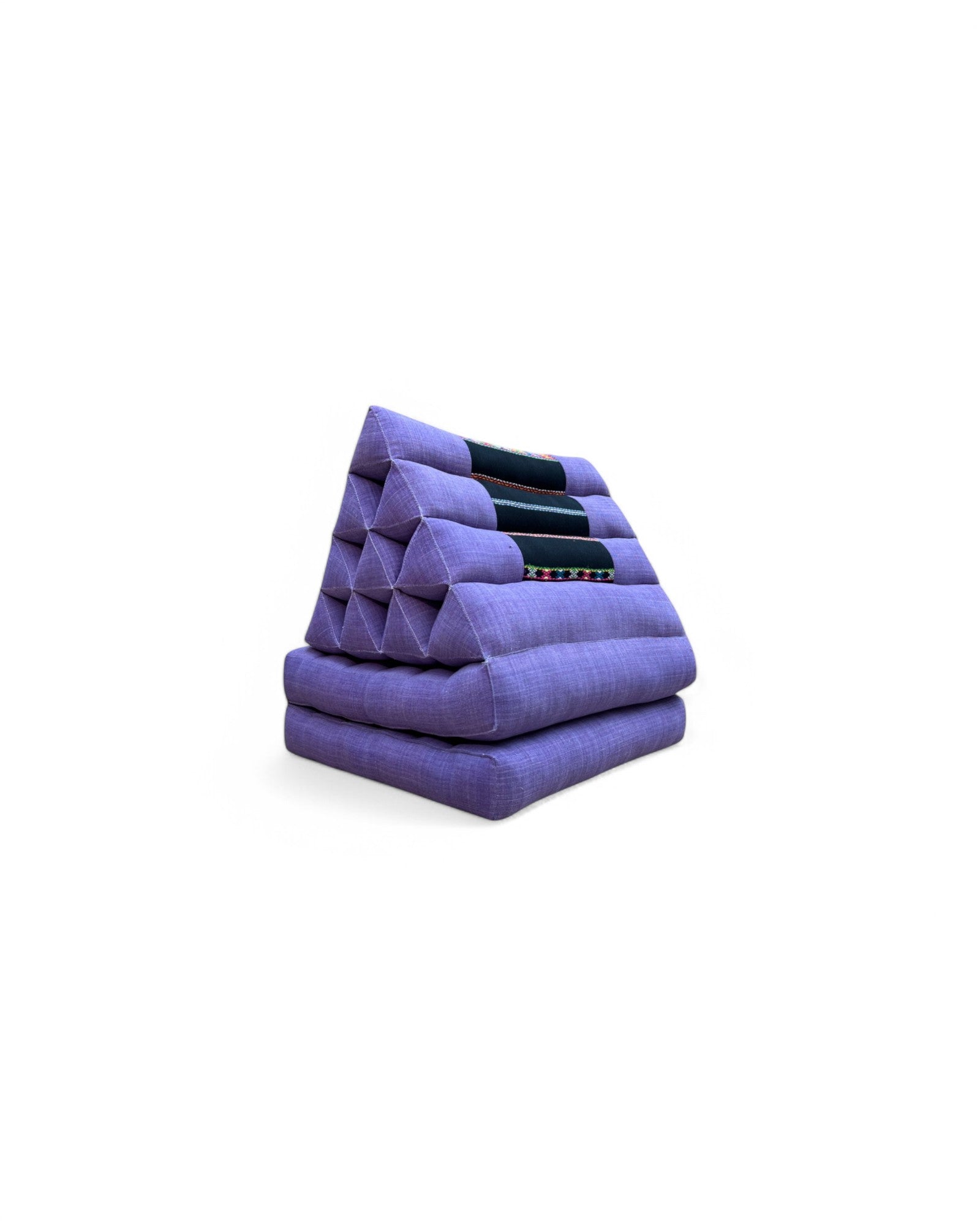 Hill Tribe Purple Thai Weave Pattern Triangle Cushion - 2 Seater