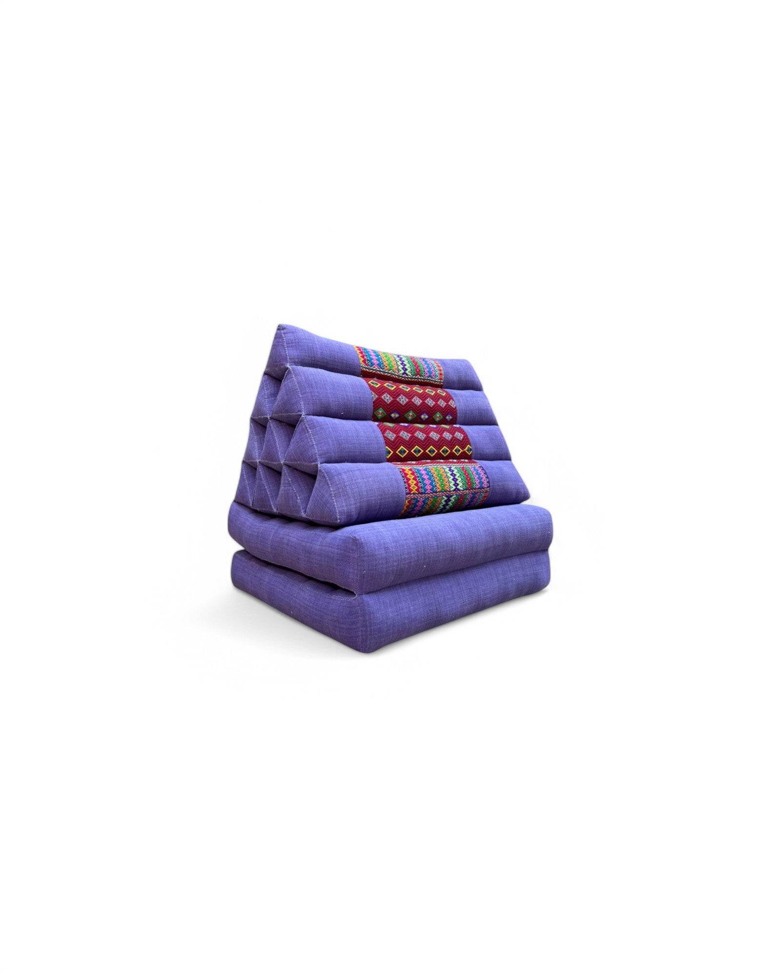 Hill Tribe Purple Thai Weave Pattern Triangle Cushion - 2 Seater