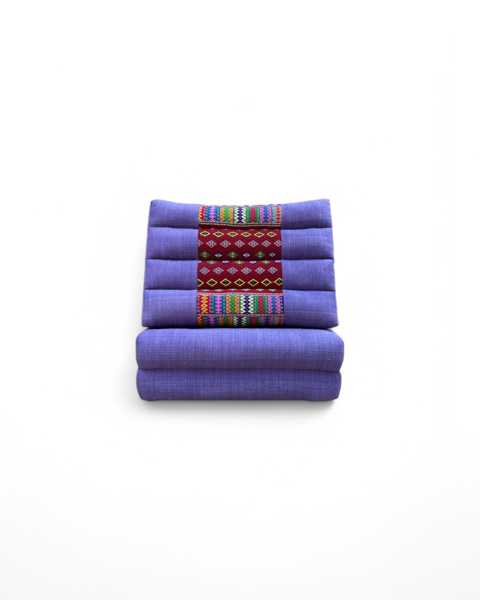 Hill Tribe Purple Thai Weave Pattern Triangle Cushion - 2 Seater
