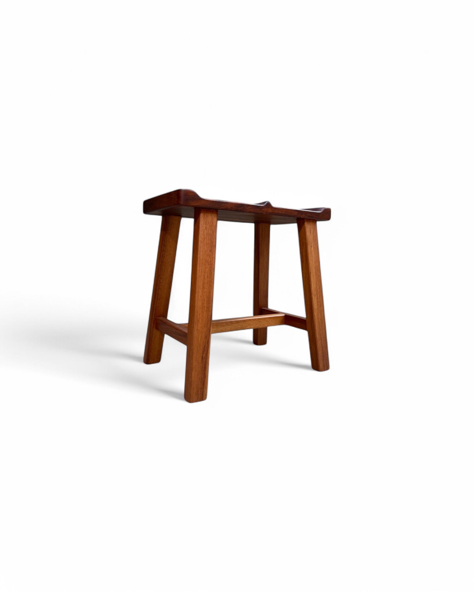 Makha Wood Carved Seat Low Stool