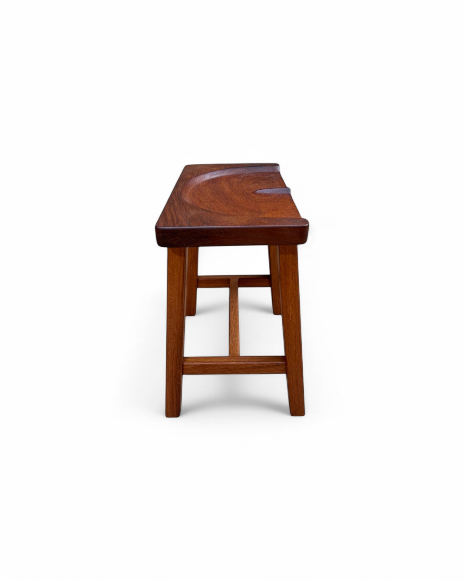 Makha Wood Carved Seat Low Stool