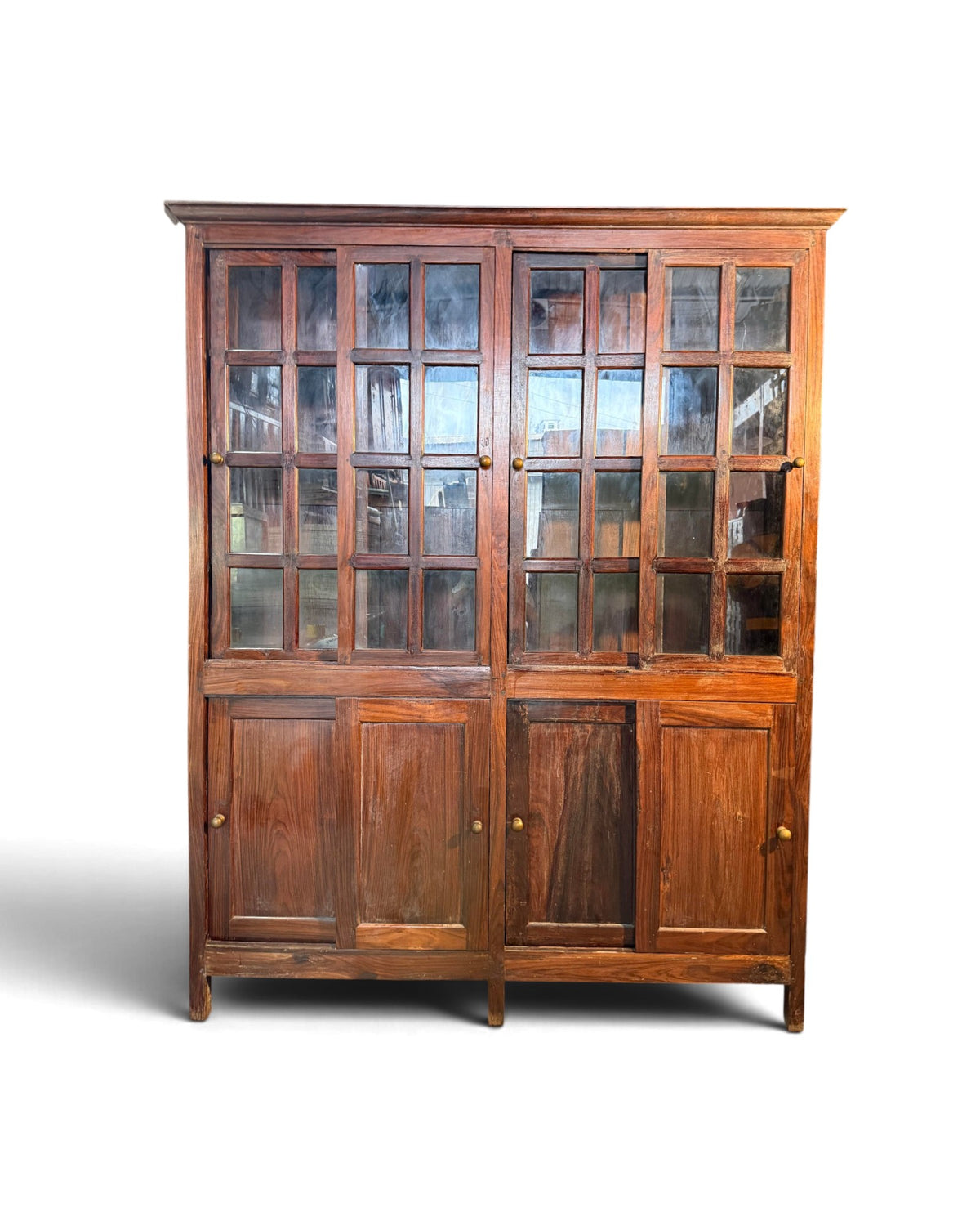 Teak Glass Kitchen Cabinet