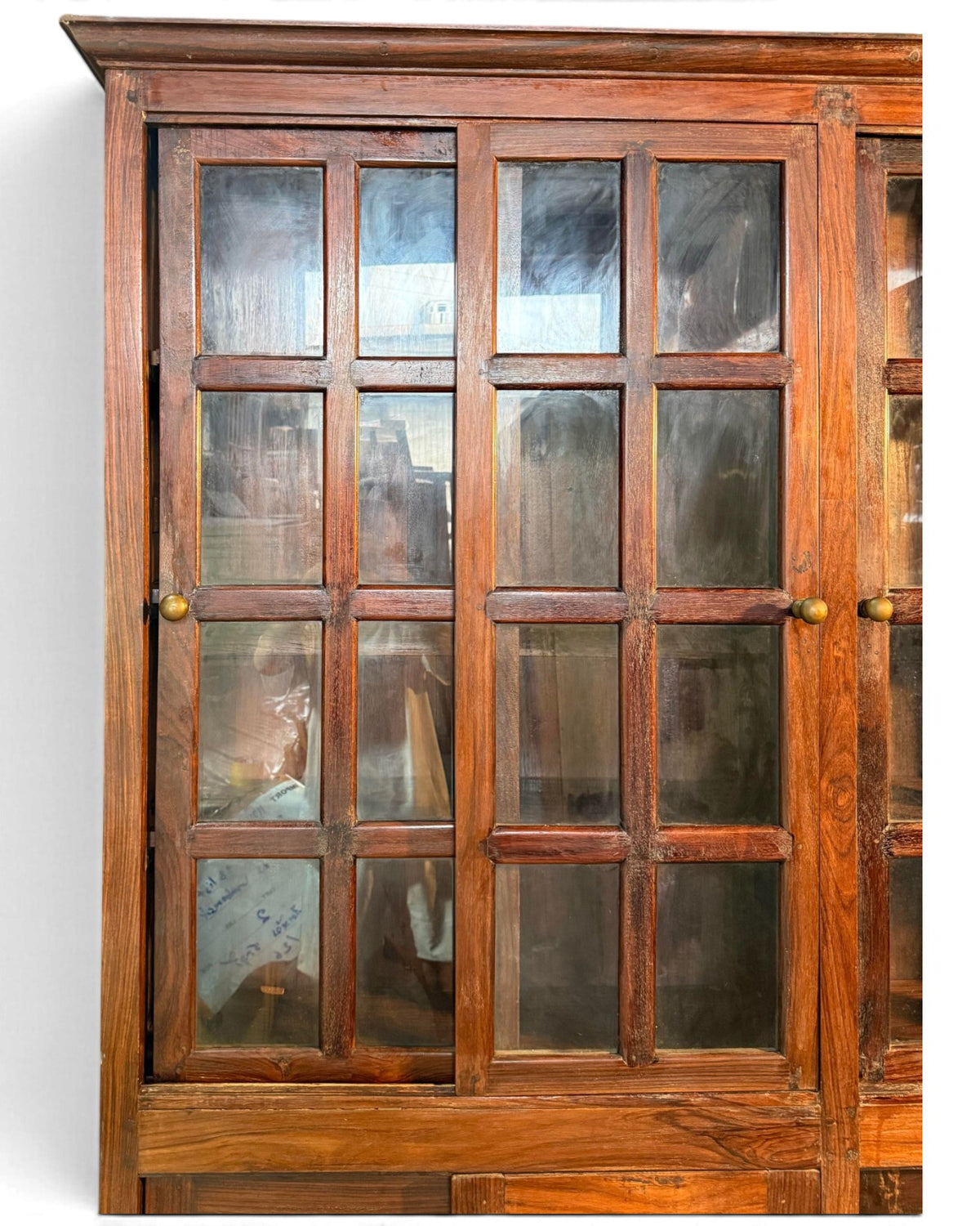 Teak Glass Kitchen Cabinet