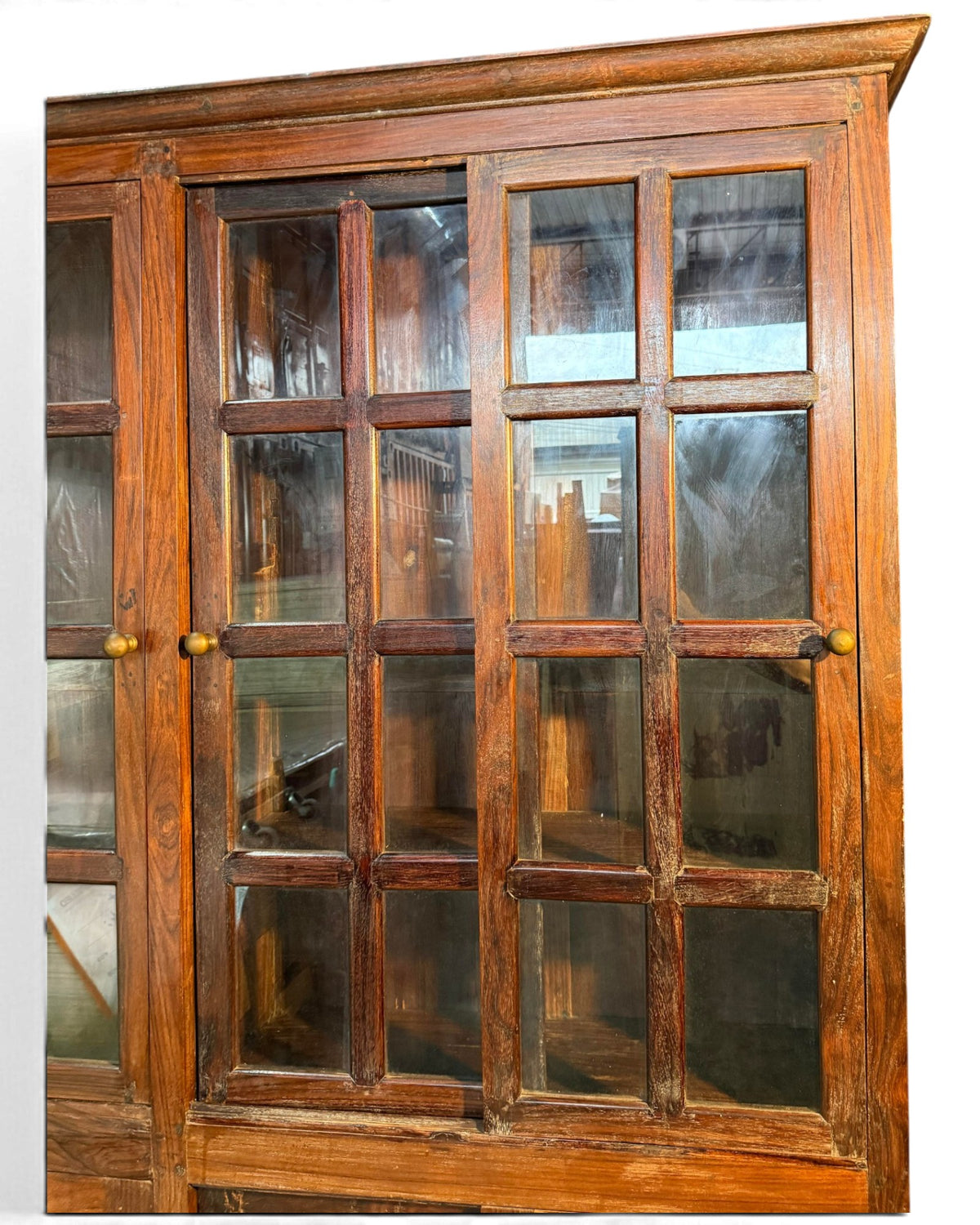 Teak Glass Kitchen Cabinet