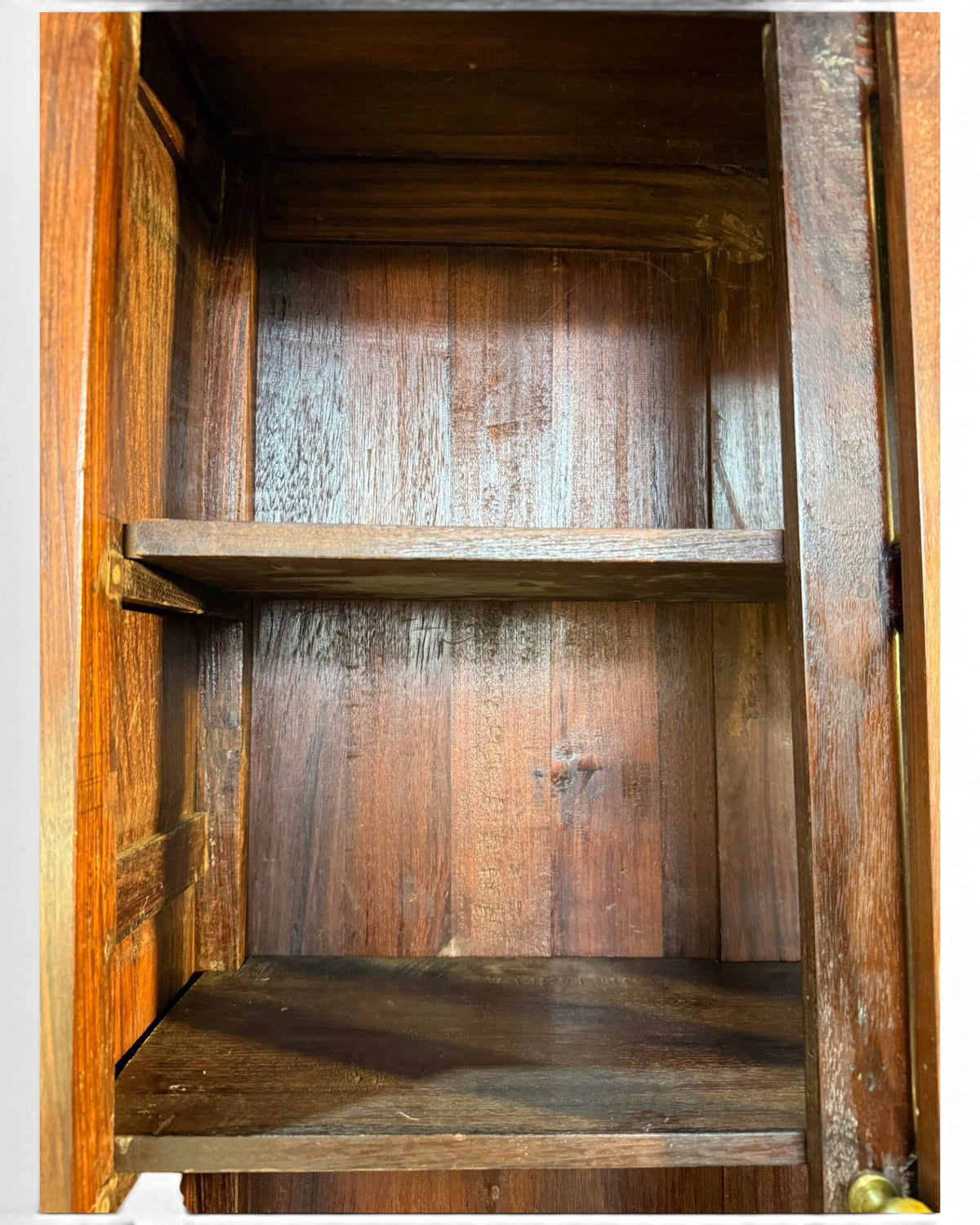Teak Glass Kitchen Cabinet