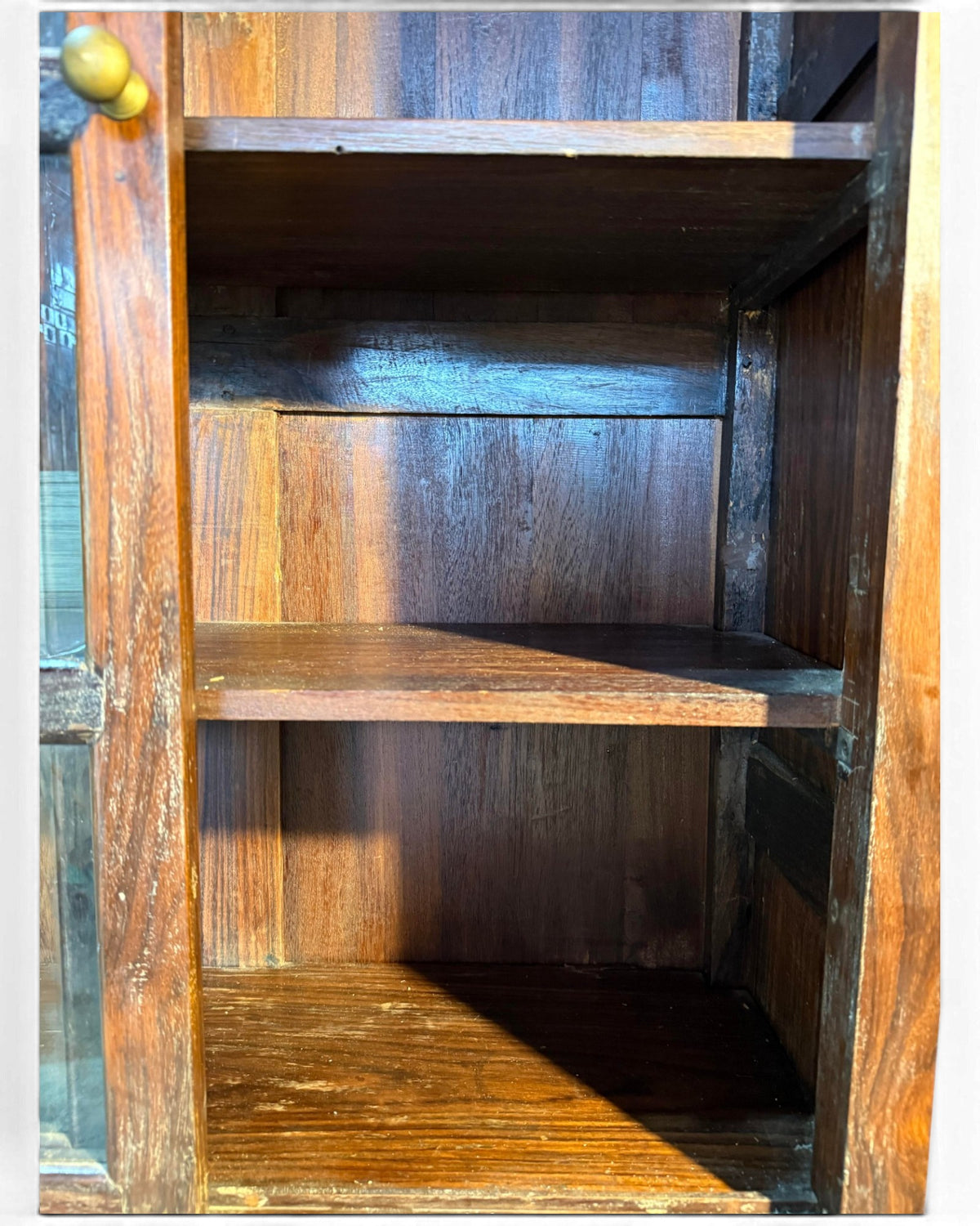 Teak Glass Kitchen Cabinet