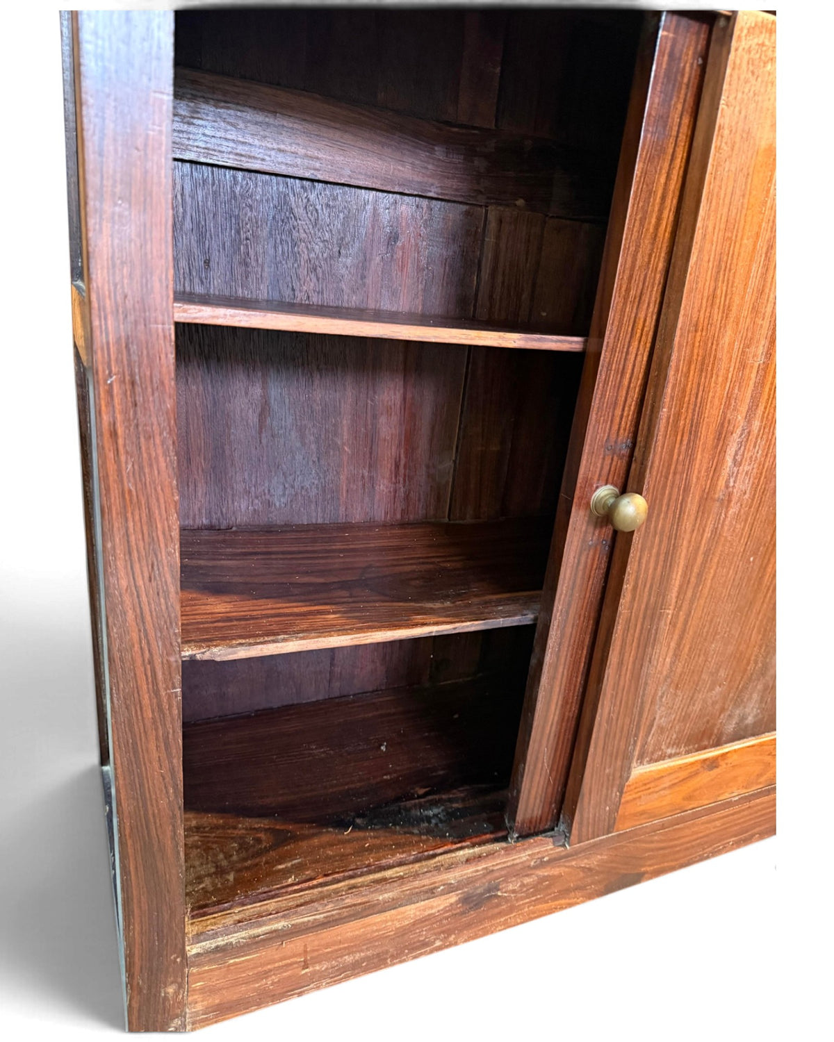 Teak Glass Kitchen Cabinet