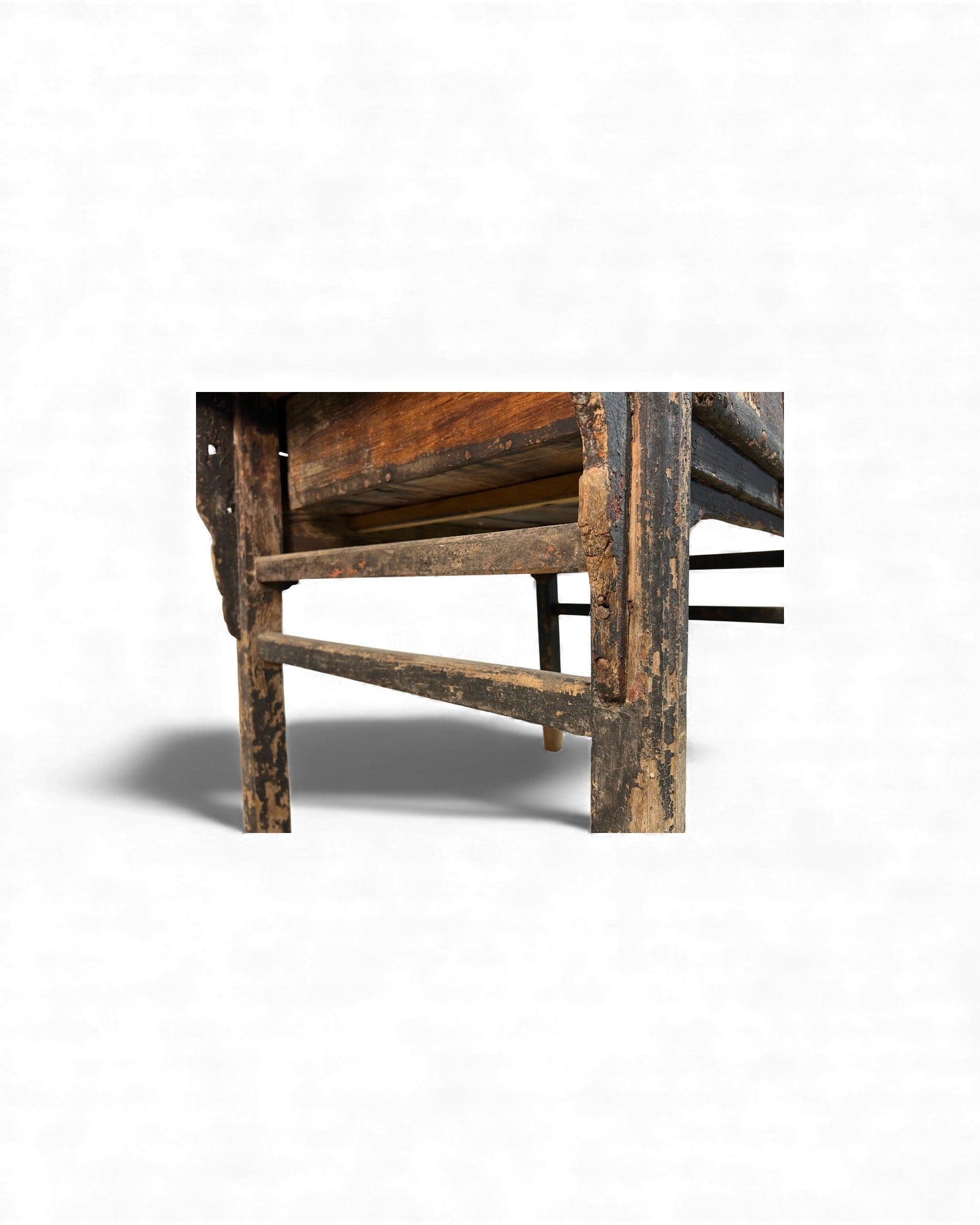 Chinese Carved Coffer with Traces of Red & Black Lacquer, Elm Wood - Surround Living - 12