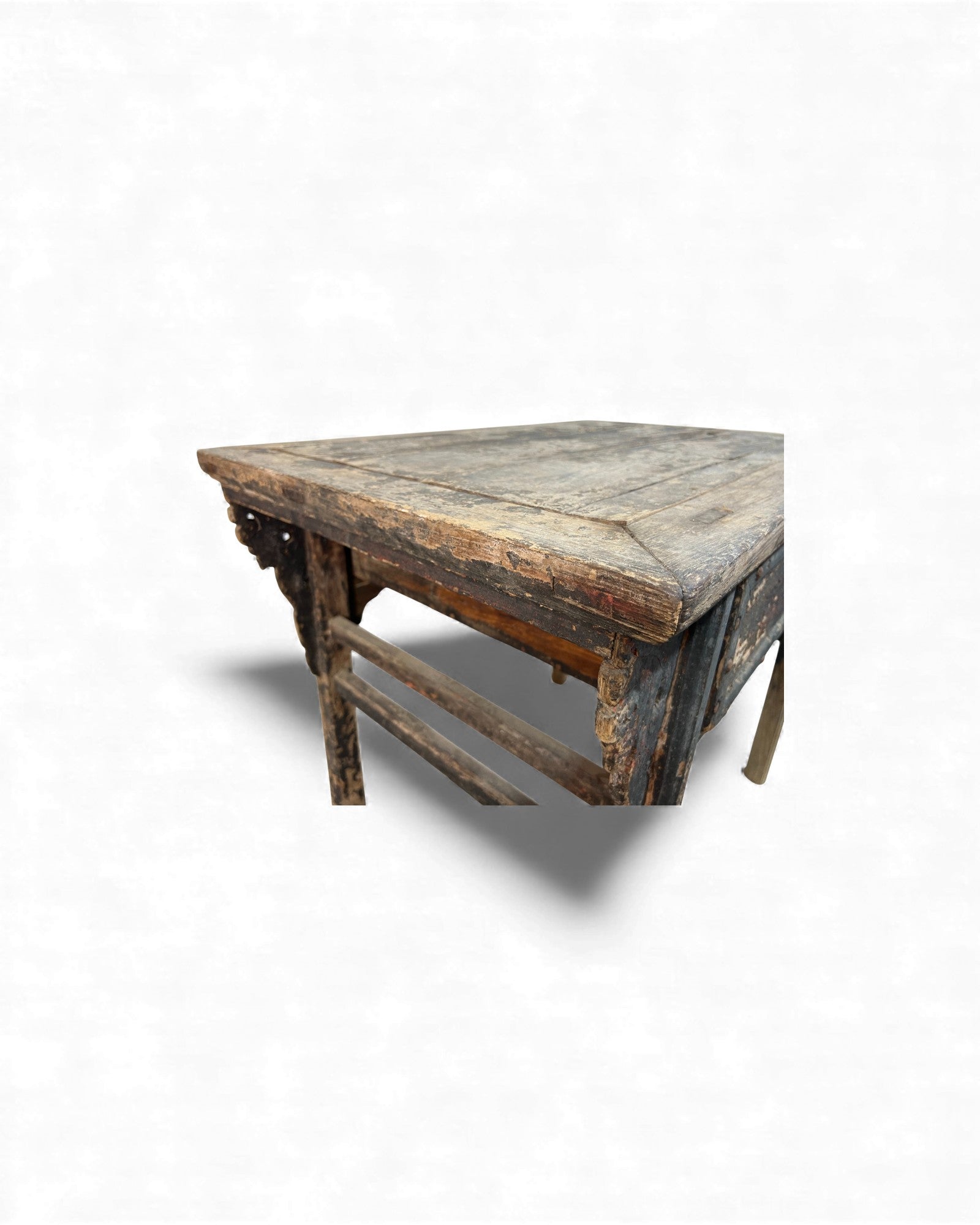 Chinese Carved Coffer with Traces of Red & Black Lacquer, Elm Wood - Surround Living - 31