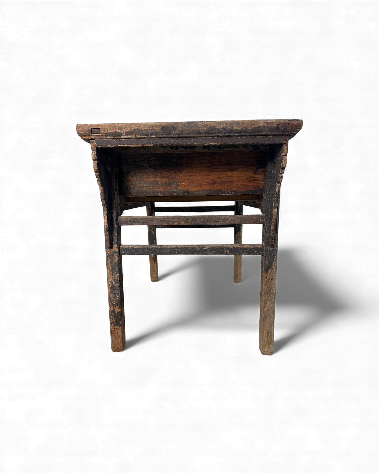 Chinese Carved Coffer with Traces of Red & Black Lacquer, Elm Wood - Surround Living - 41