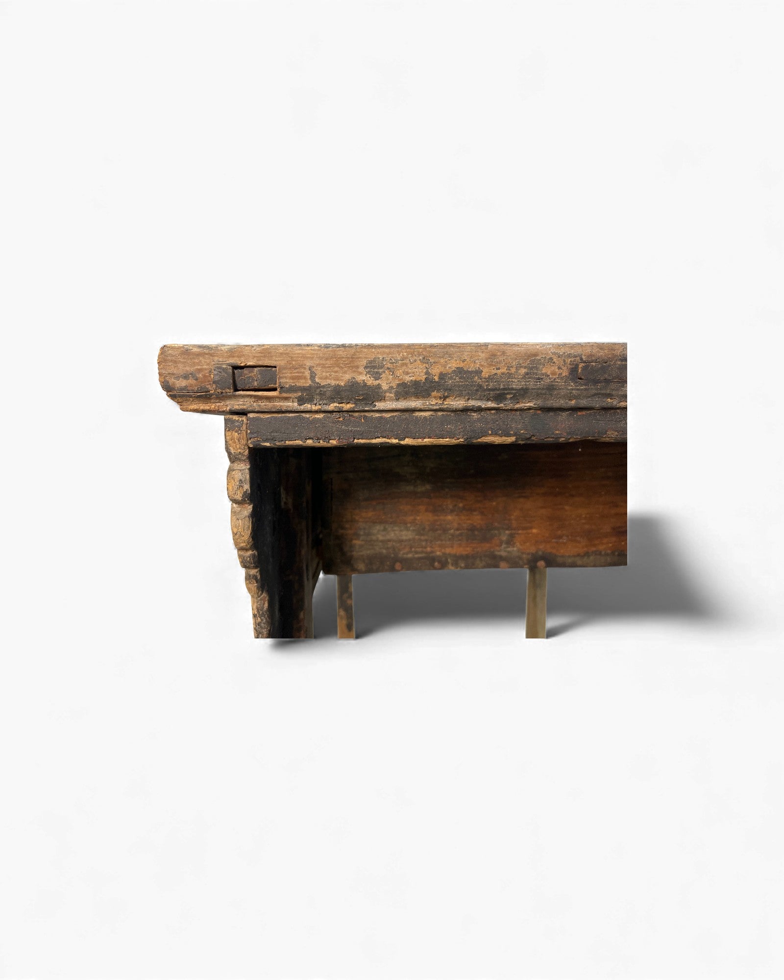 Chinese Carved Coffer with Traces of Red & Black Lacquer, Elm Wood - Surround Living - 24