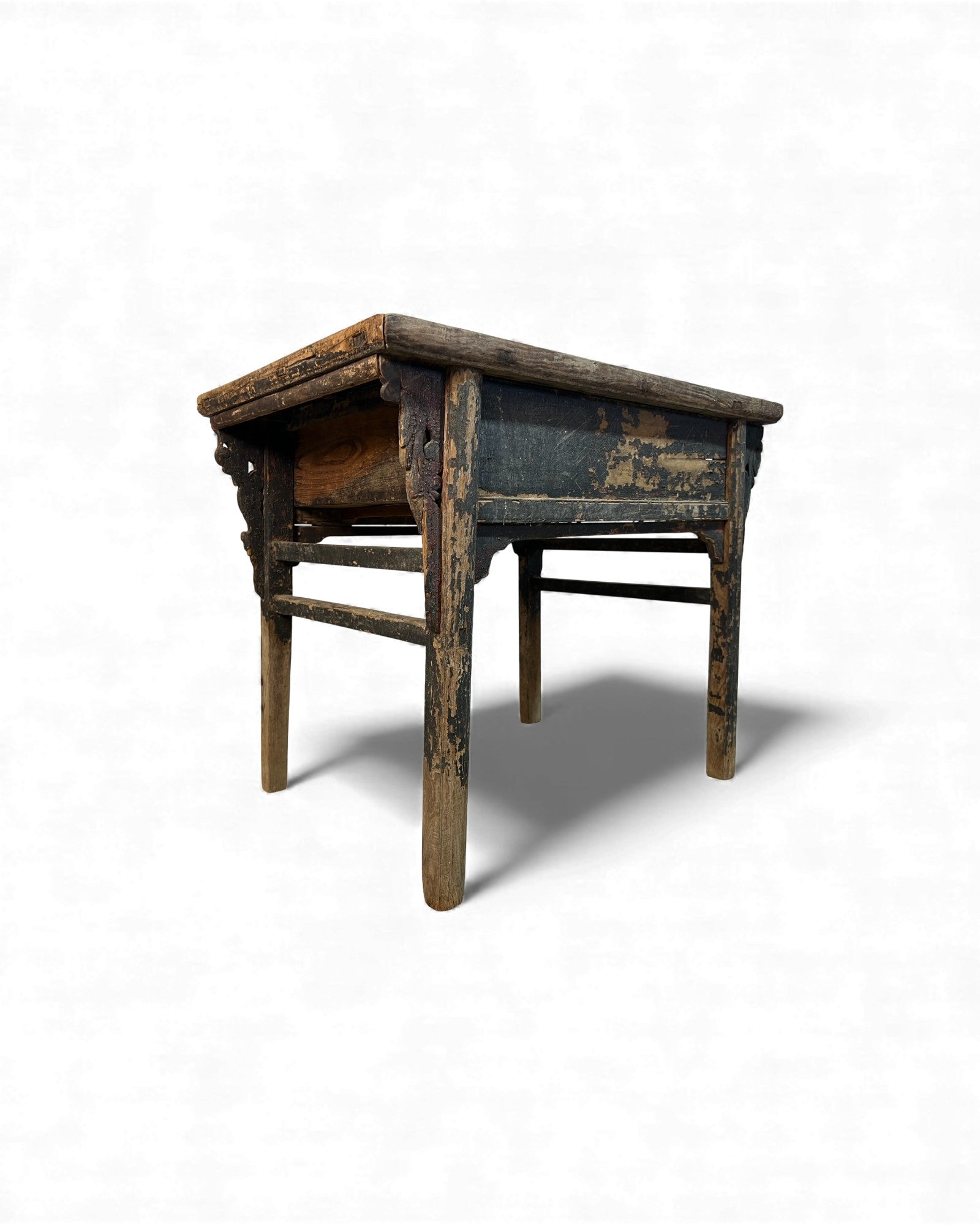 Chinese Carved Coffer with Traces of Red & Black Lacquer, Elm Wood - Surround Living - 37