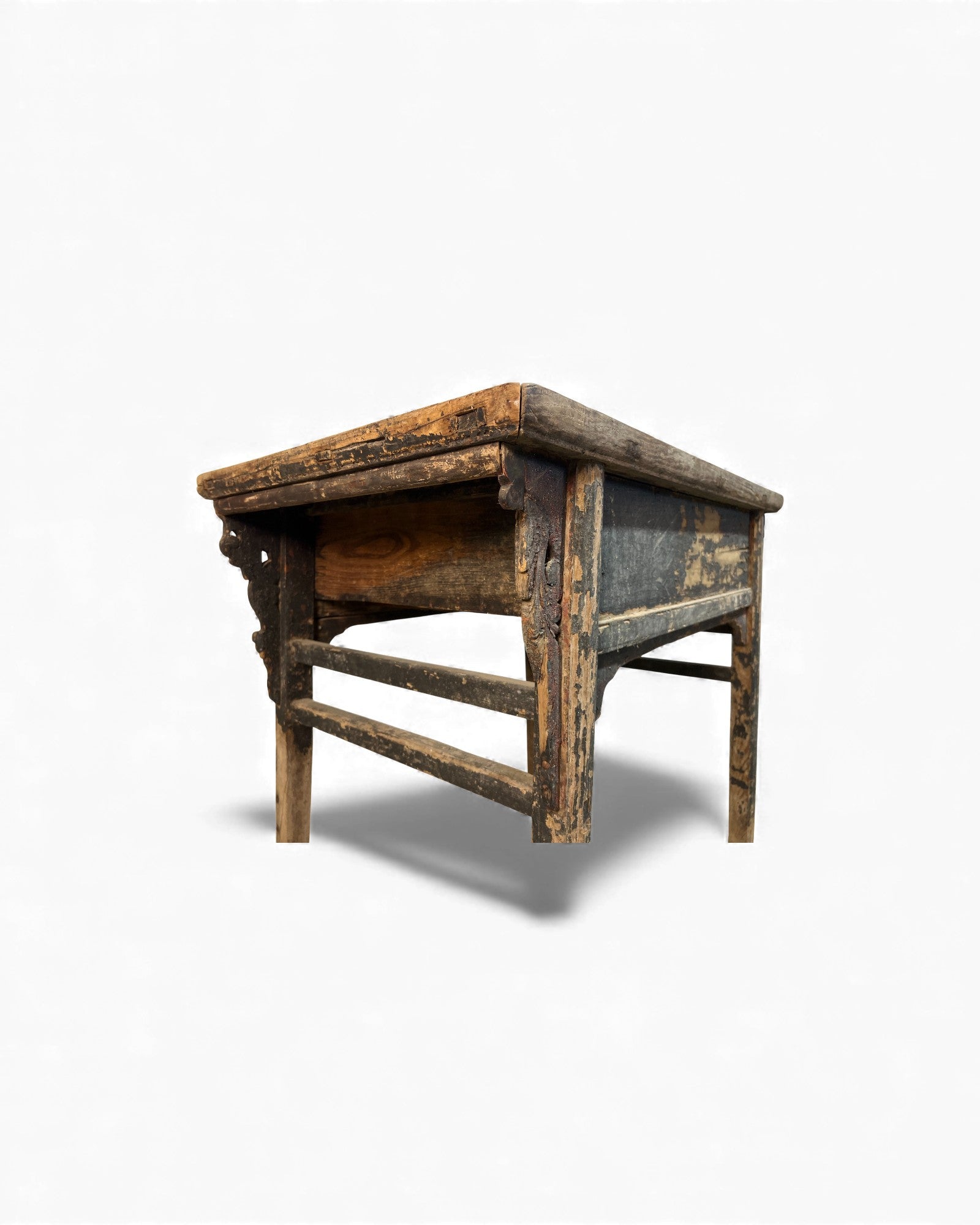 Chinese Carved Coffer with Traces of Red & Black Lacquer, Elm Wood - Surround Living - 6