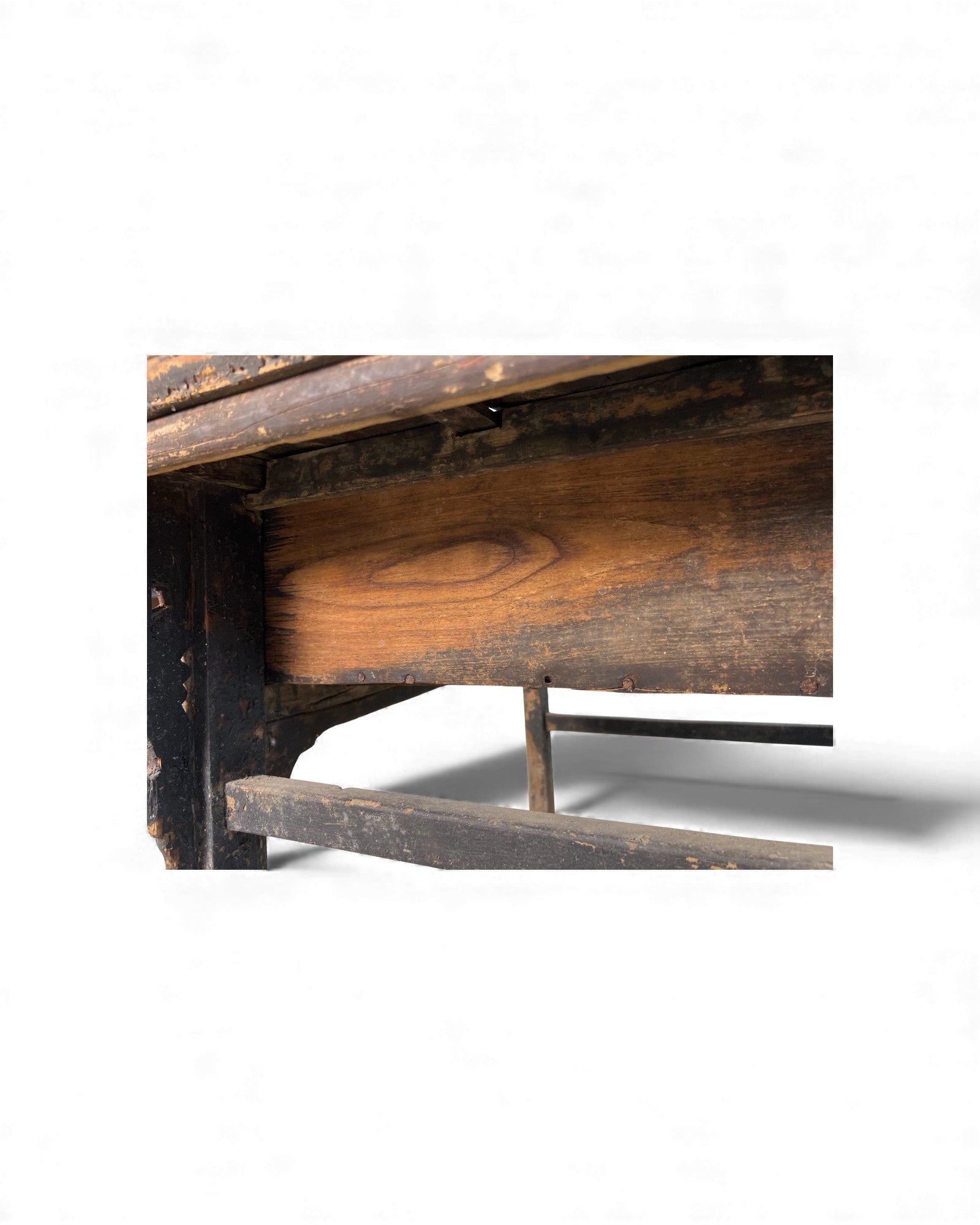 Chinese Carved Coffer with Traces of Red & Black Lacquer, Elm Wood - Surround Living - 38