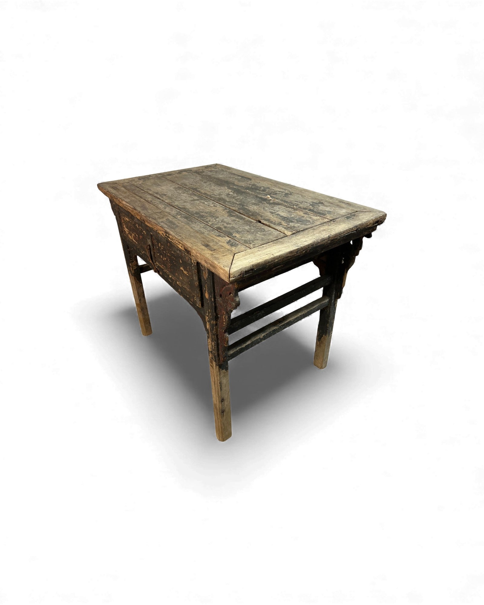 Chinese Carved Coffer with Traces of Red & Black Lacquer, Elm Wood - Surround Living - 47