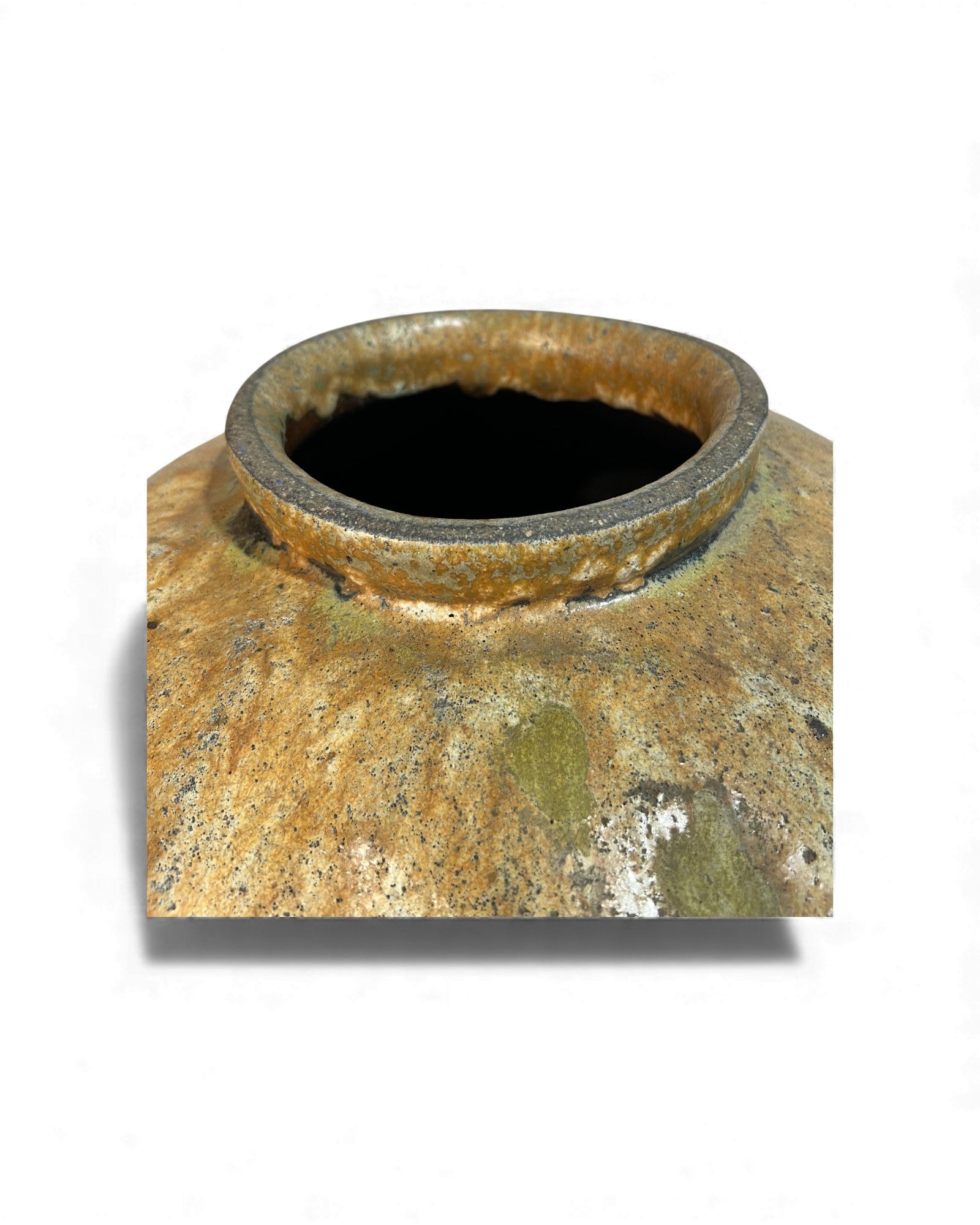 Chinese Glazed Wine Storage Jar (Maroon & Mustard Drip Glaze) - Surround Living - 7