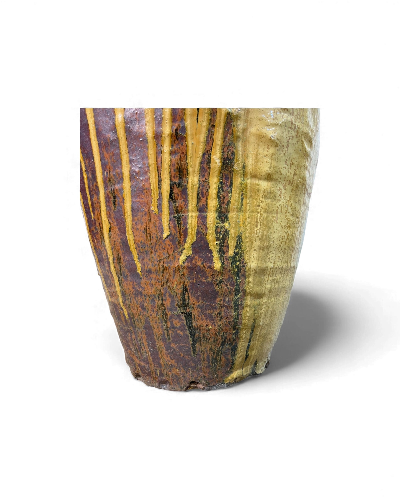 Chinese Glazed Wine Storage Jar (Mustard Drip Glaze) - Surround Living - 4