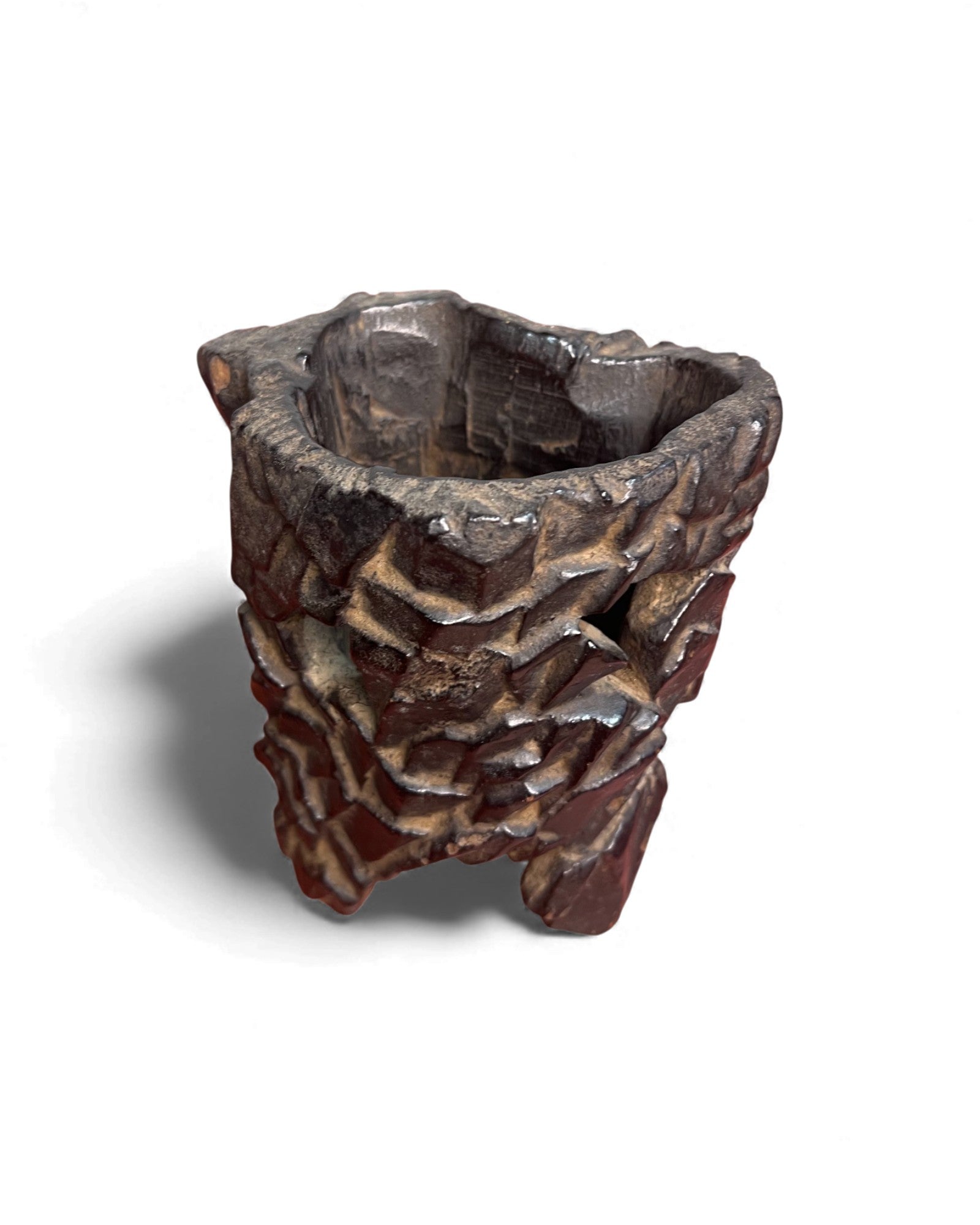 Chinese Carved Wooden Brush Pot Holder - Surround Living - 2