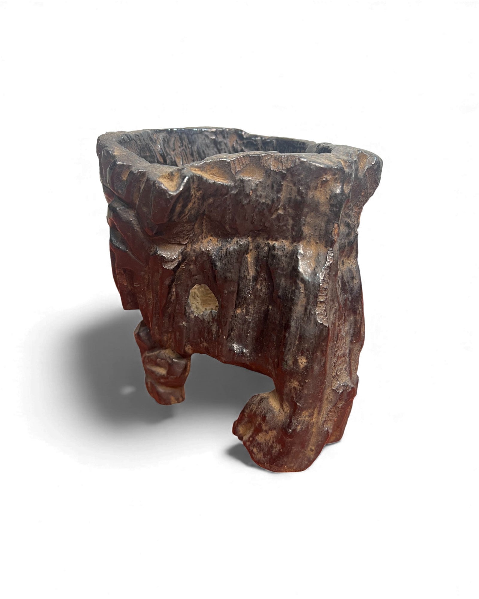 Chinese Carved Wooden Brush Pot Holder - Surround Living - 8