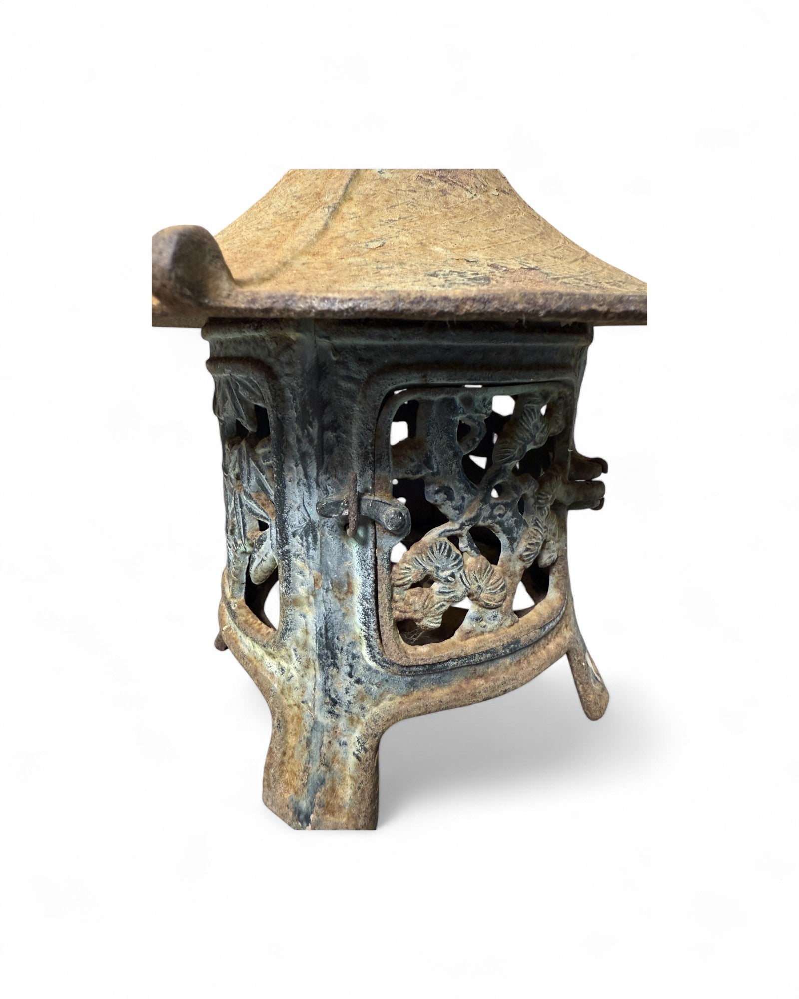 Antique Japanese-Style Cast Iron Lantern