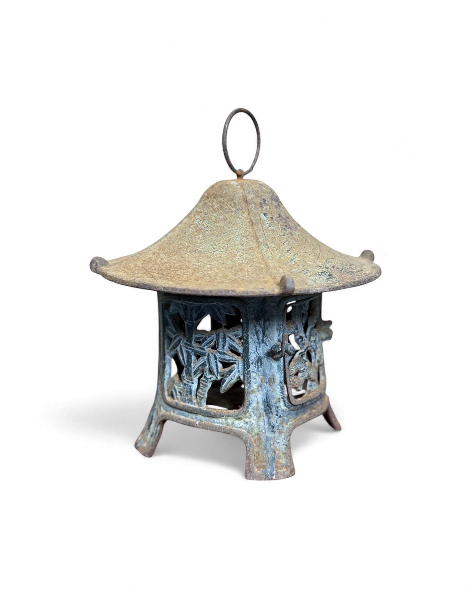 Antique Japanese-Style Cast Iron Lantern