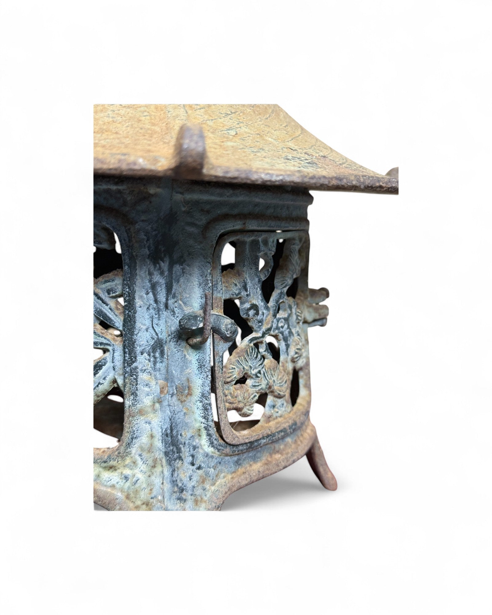 Antique Japanese-Style Cast Iron Lantern