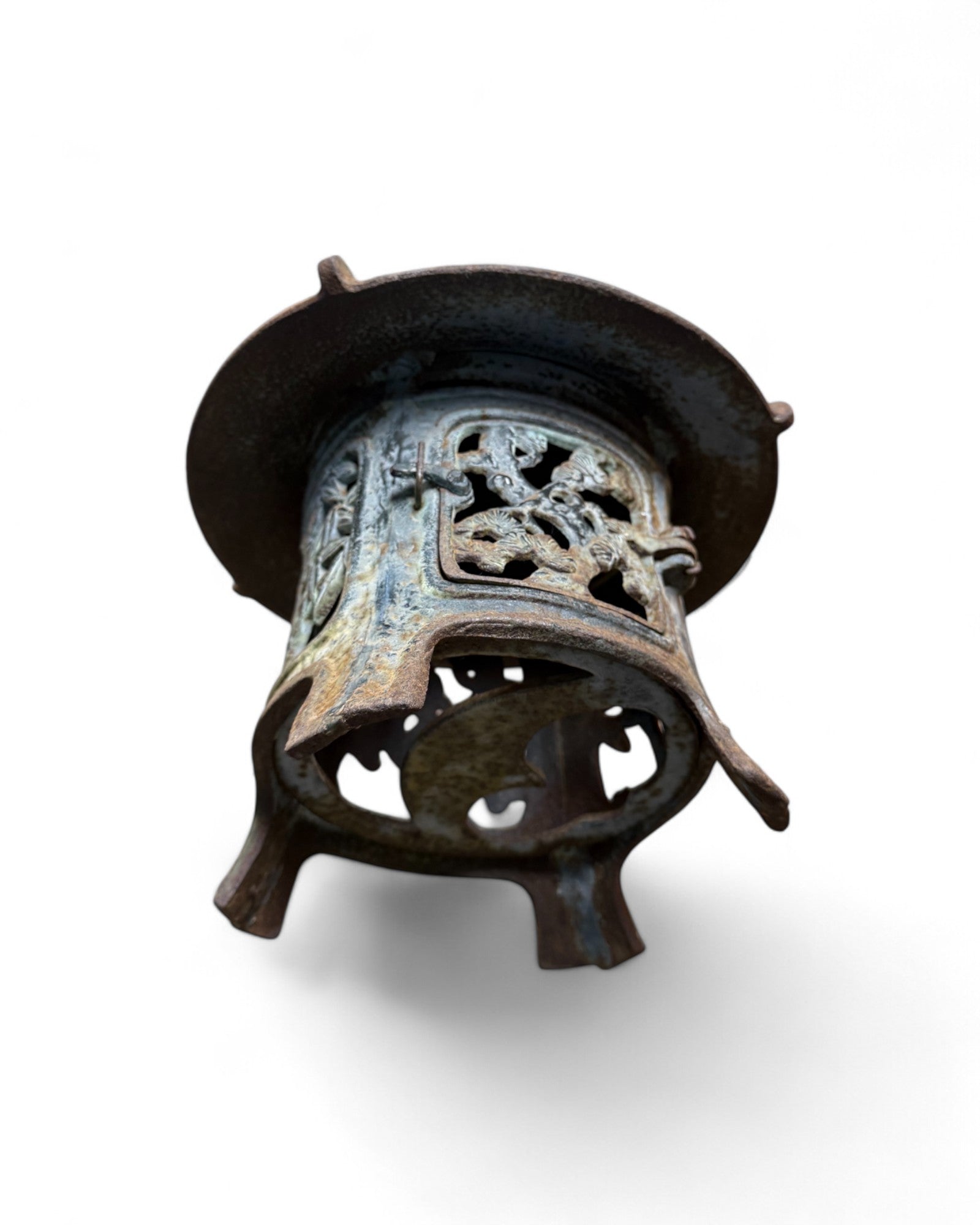 Antique Japanese-Style Cast Iron Lantern