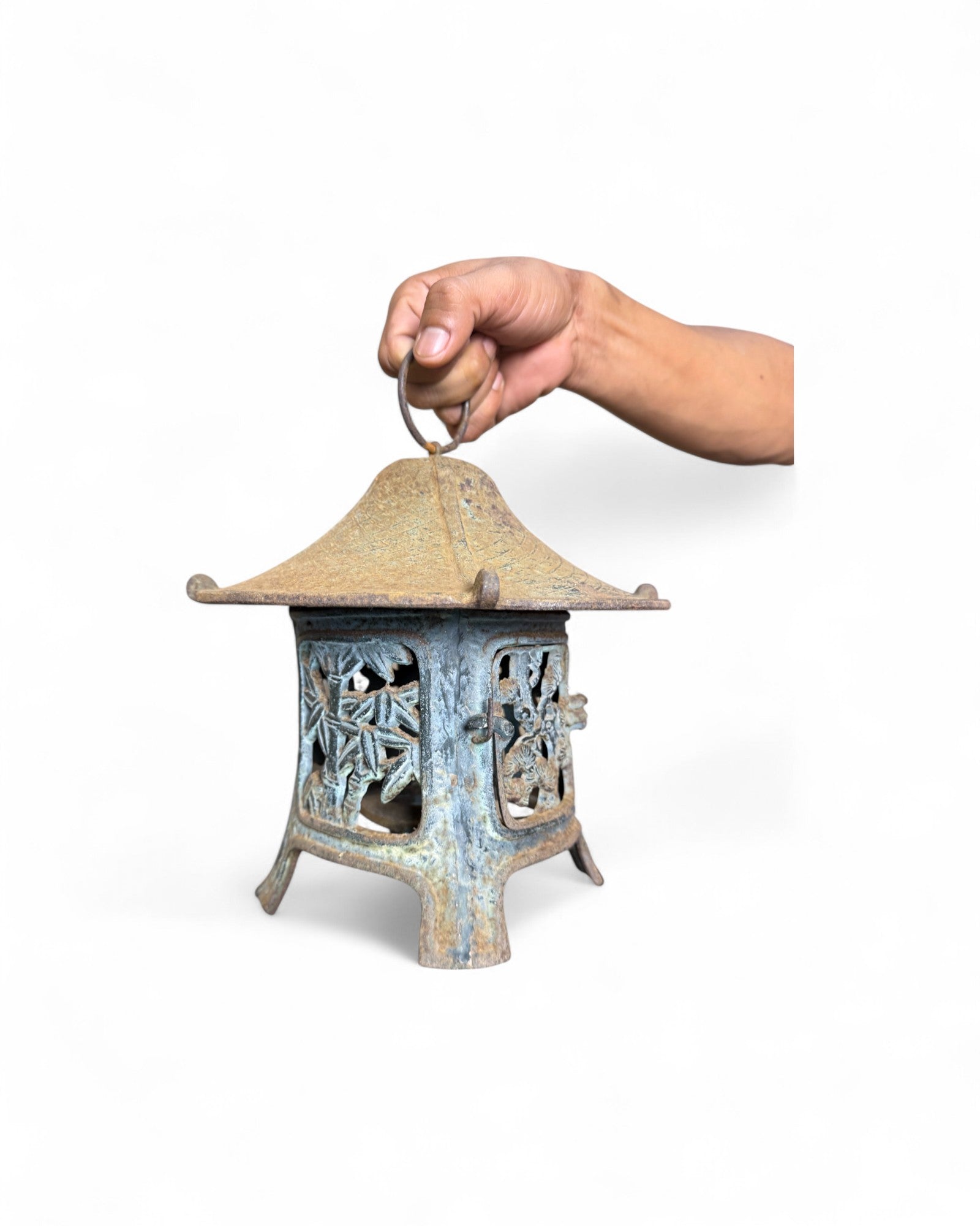 Antique Japanese-Style Cast Iron Lantern