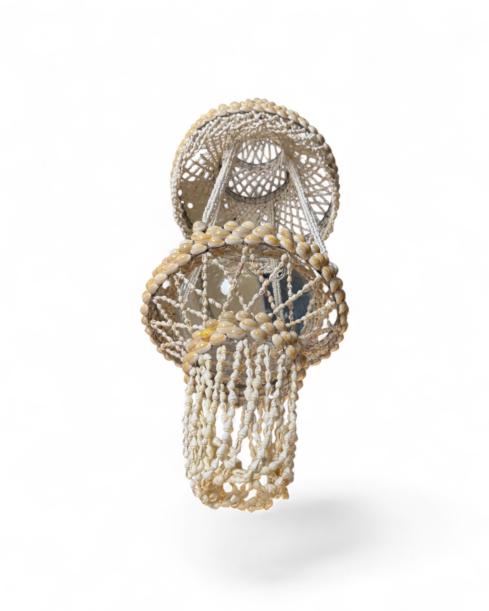 Bohemian Macramé & Shell Tiered Chandelier