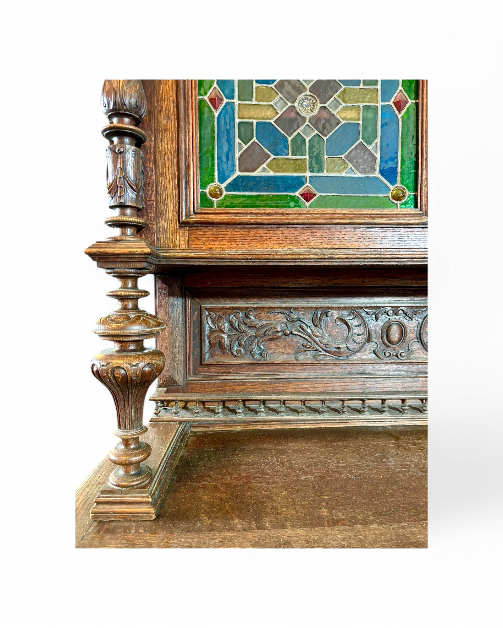 Rare French Edwardian Antique Coloured Glass Accent