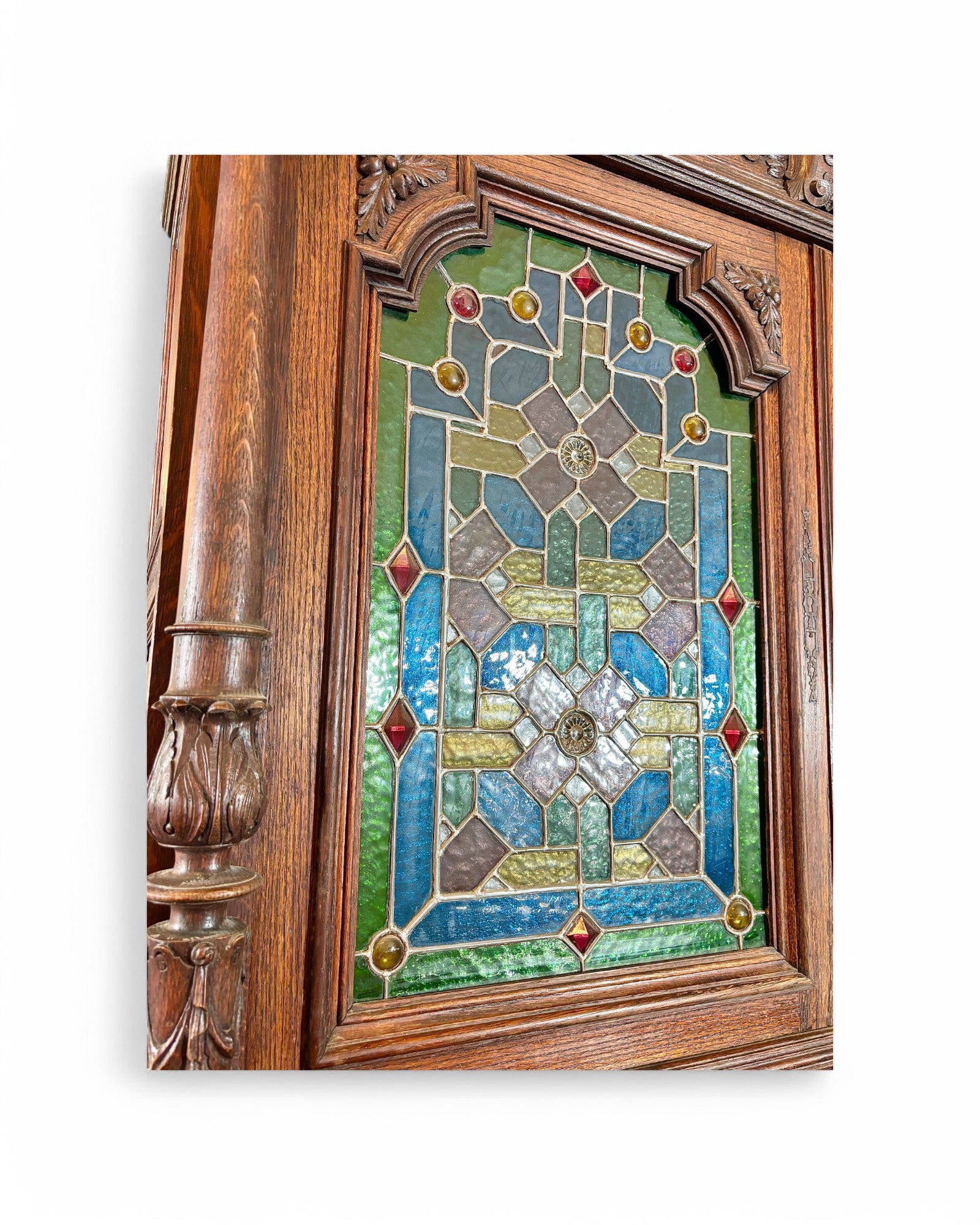 Rare French Edwardian Antique Coloured Glass Accent