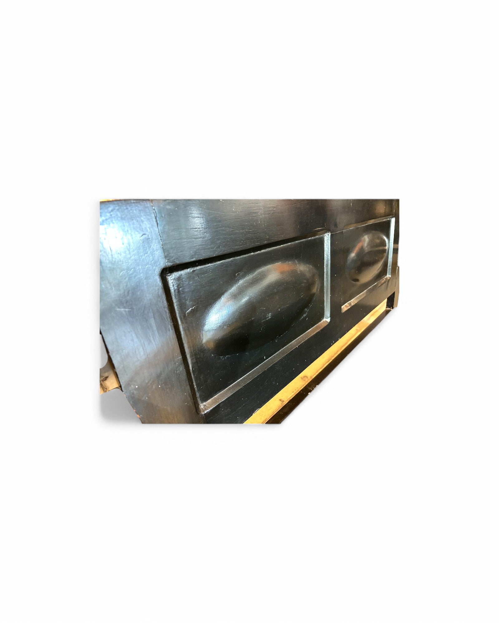 Sino Chine Burnt Black Wooden Bench