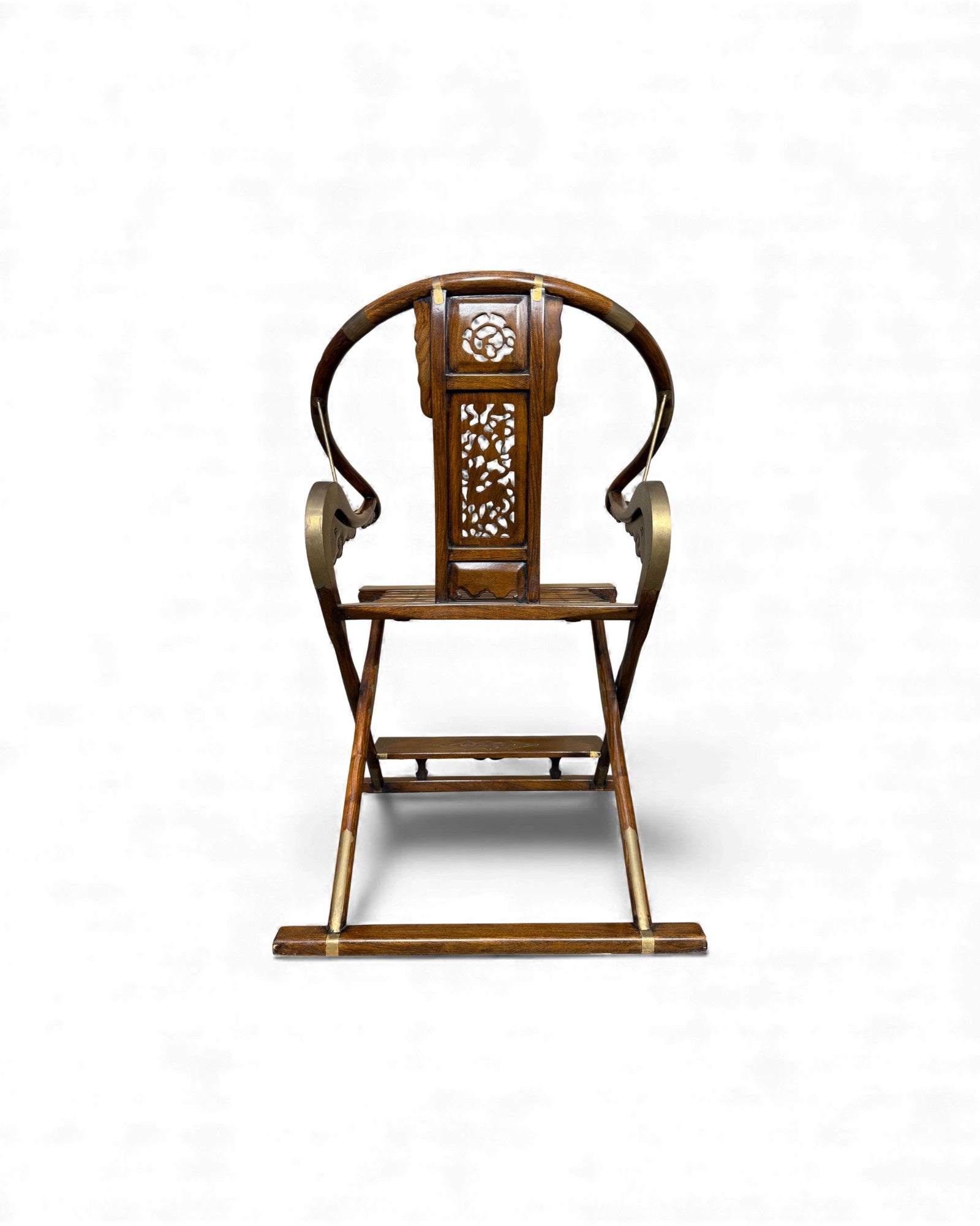 Hunting Chairs x 2 - Huang Hua Li Wood, Inlaid Bronze - Surround Living - 5