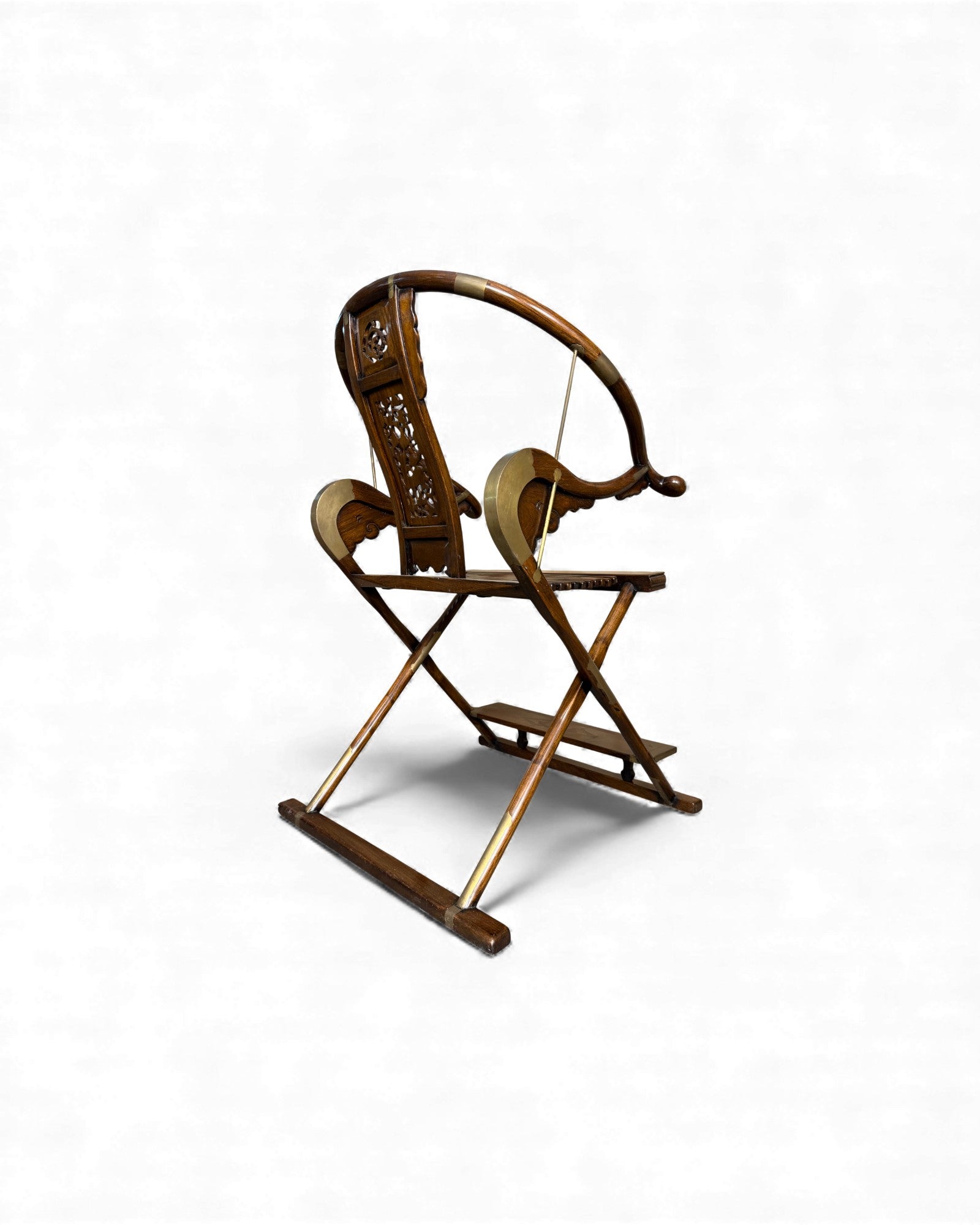 Hunting Chairs x 2 - Huang Hua Li Wood, Inlaid Bronze - Surround Living - 7