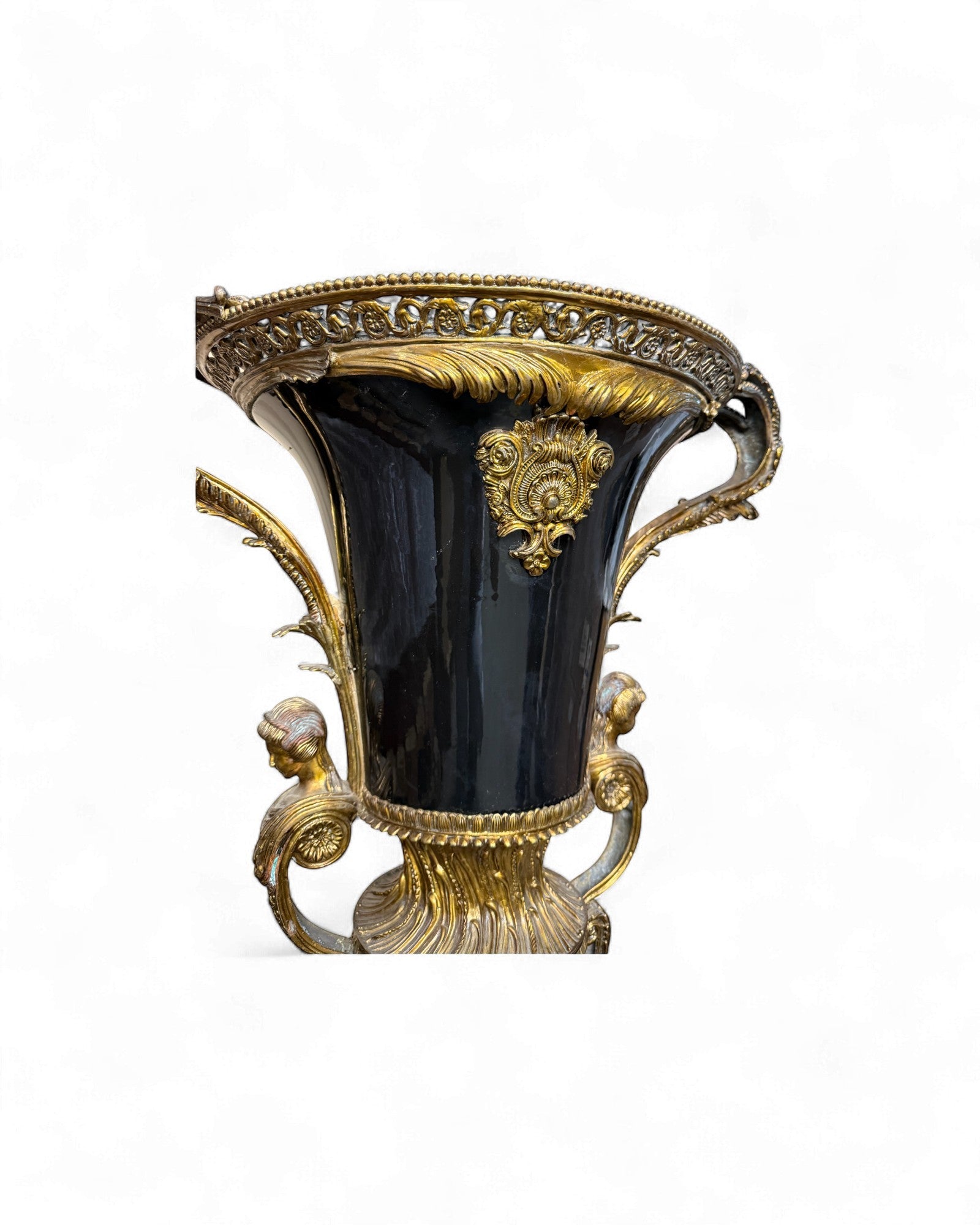 French Empire - Style Bronze Mounted Black Enamel Vase - Surround Living - 3