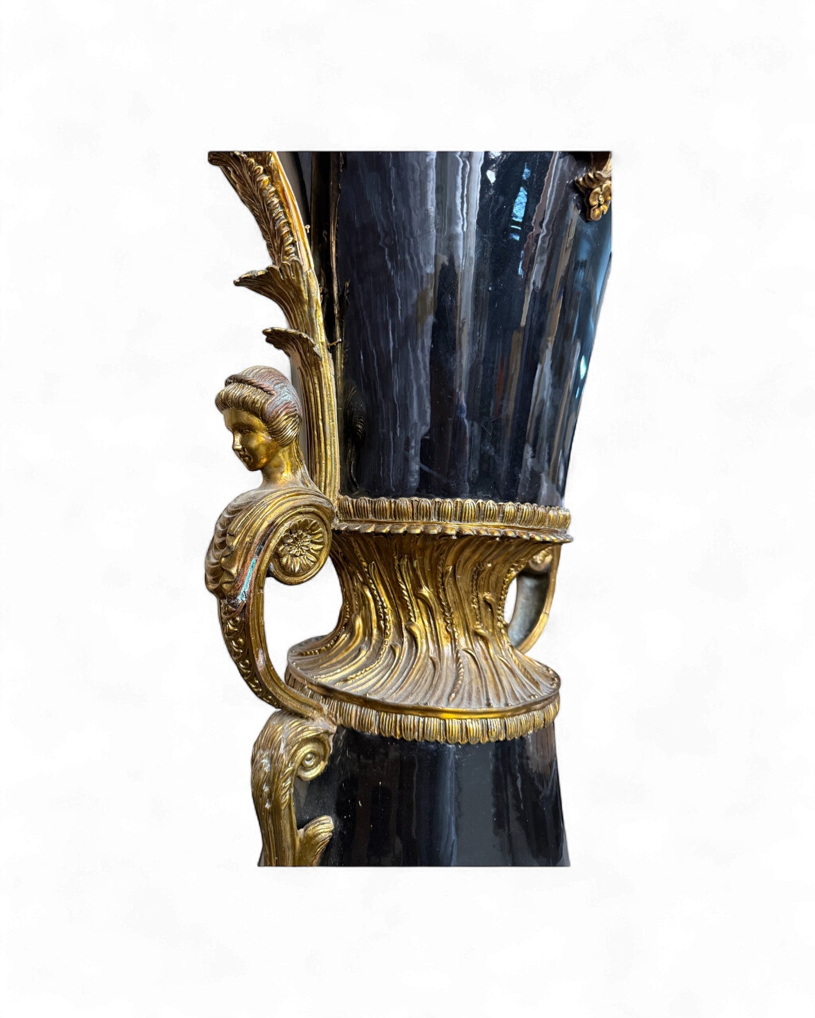 French Empire - Style Bronze Mounted Black Enamel Vase - Surround Living - 4