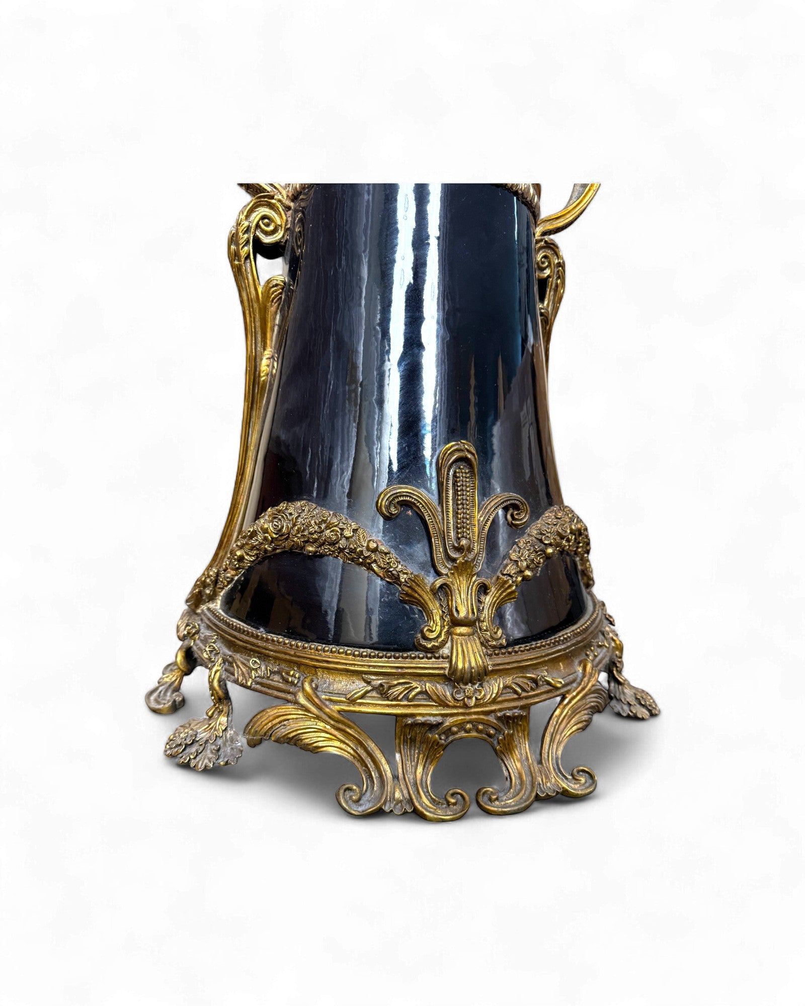 French Empire - Style Bronze Mounted Black Enamel Vase - Surround Living - 5