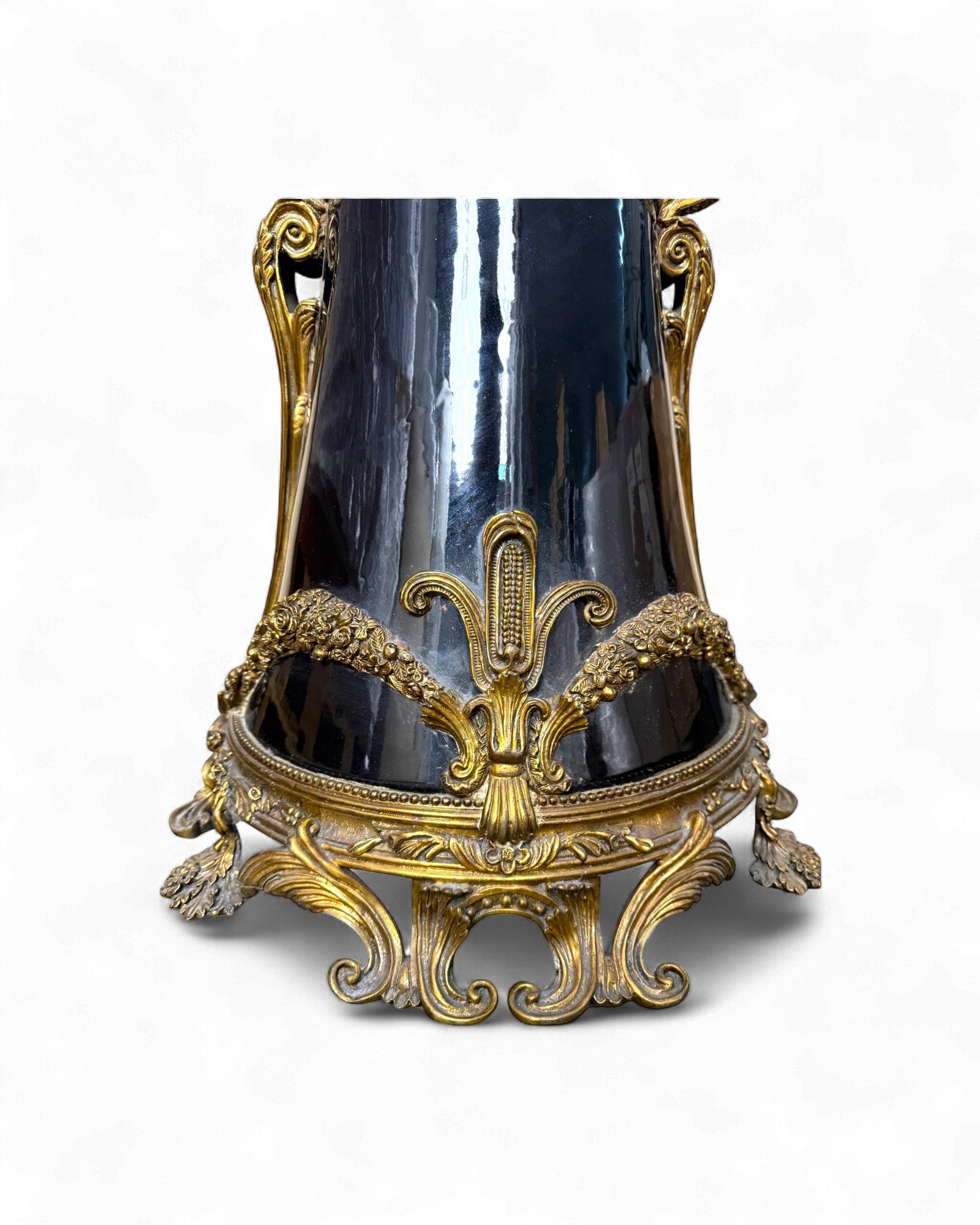 French Empire - Style Bronze Mounted Black Enamel Vase - Surround Living - 6