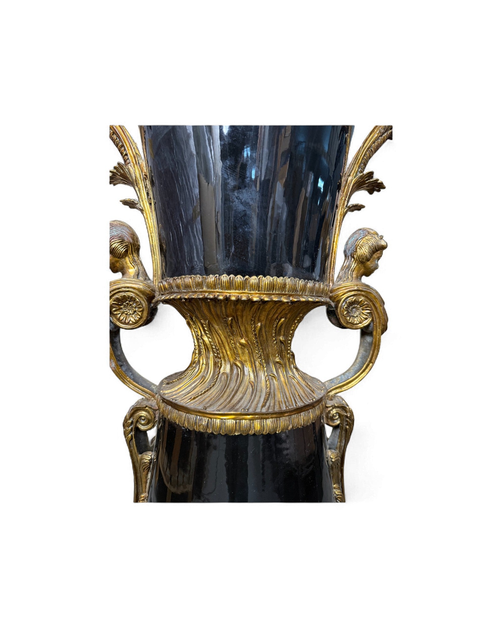 French Empire - Style Bronze Mounted Black Enamel Vase - Surround Living - 7
