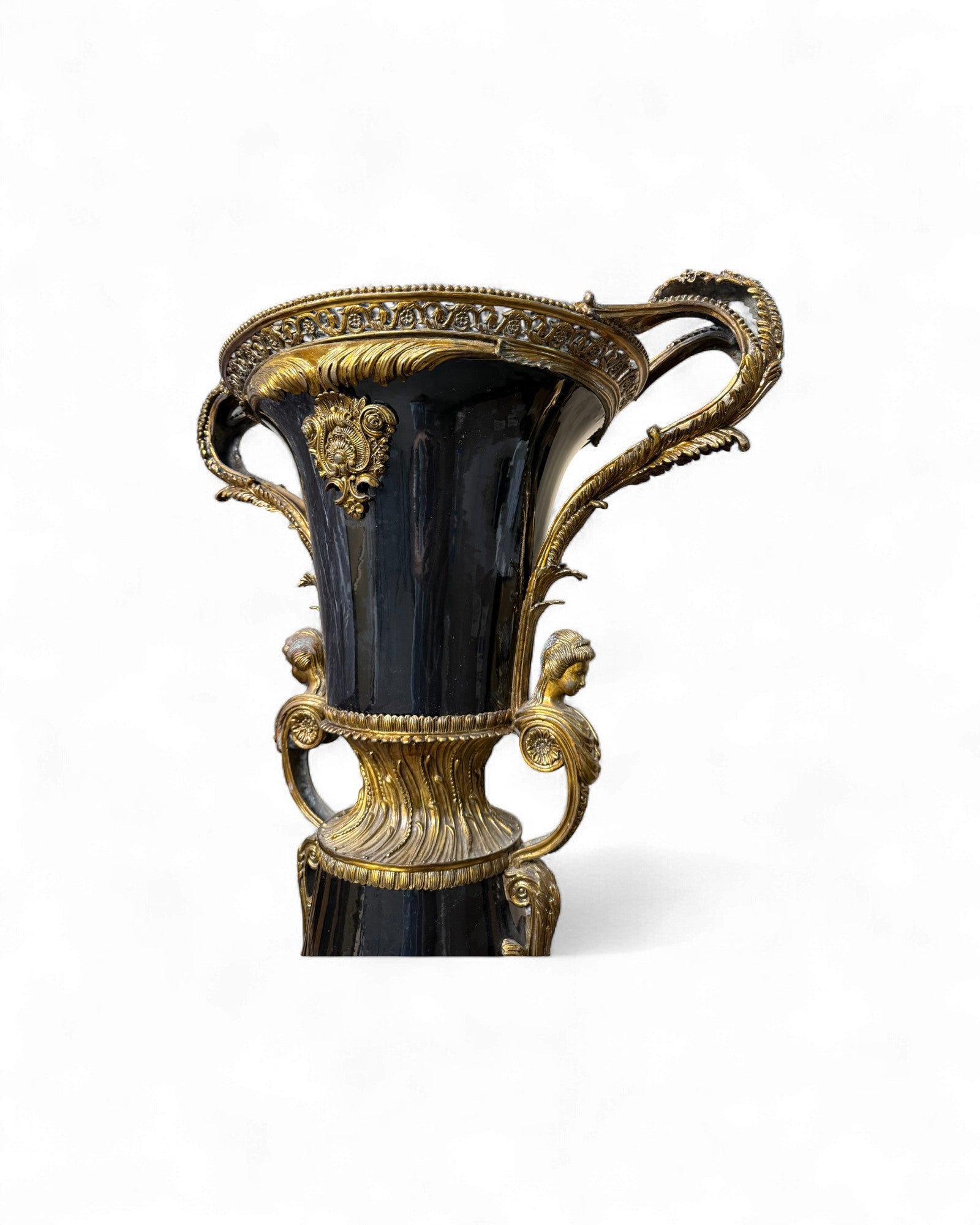 French Empire - Style Bronze Mounted Black Enamel Vase - Surround Living - 8