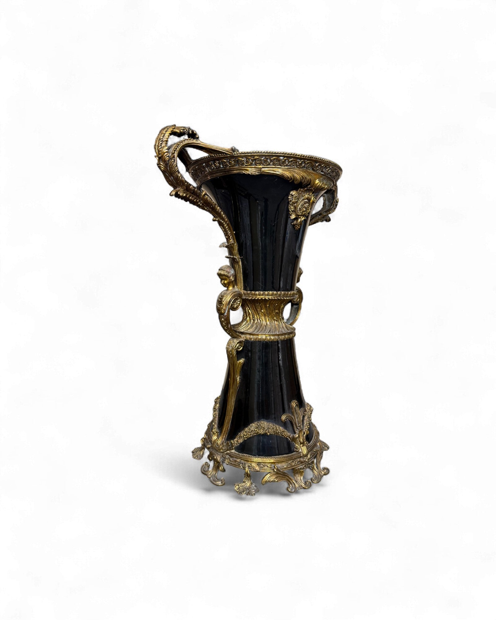 French Empire - Style Bronze Mounted Black Enamel Vase - Surround Living - 9