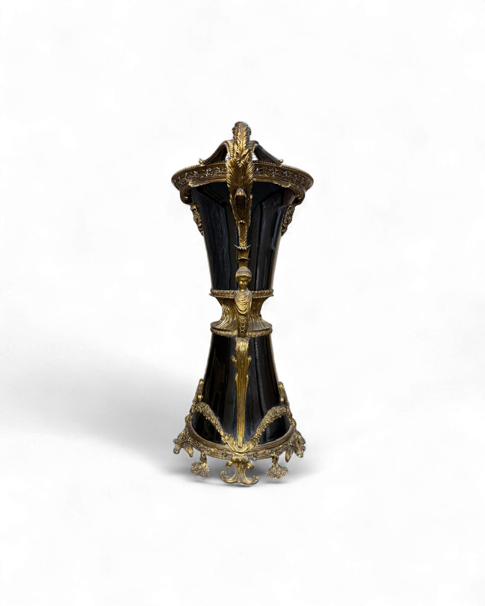 French Empire - Style Bronze Mounted Black Enamel Vase - Surround Living - 10